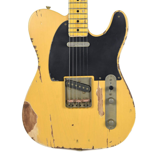 Nash T-52 Butterscotch Blonde Heavy Relic V-Neck w/1-Ply Black Pickguard & Lollar Pickups Electric Guitars / Solid Body