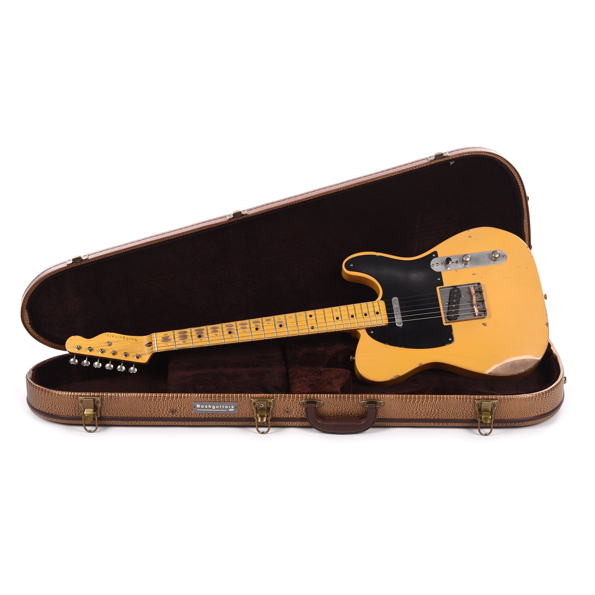 Nash T-52 Butterscotch Blonde Medium Relic w/1-Ply Black Pickguard, Lollar Pickups, & Boat Neck Electric Guitars / Solid Body