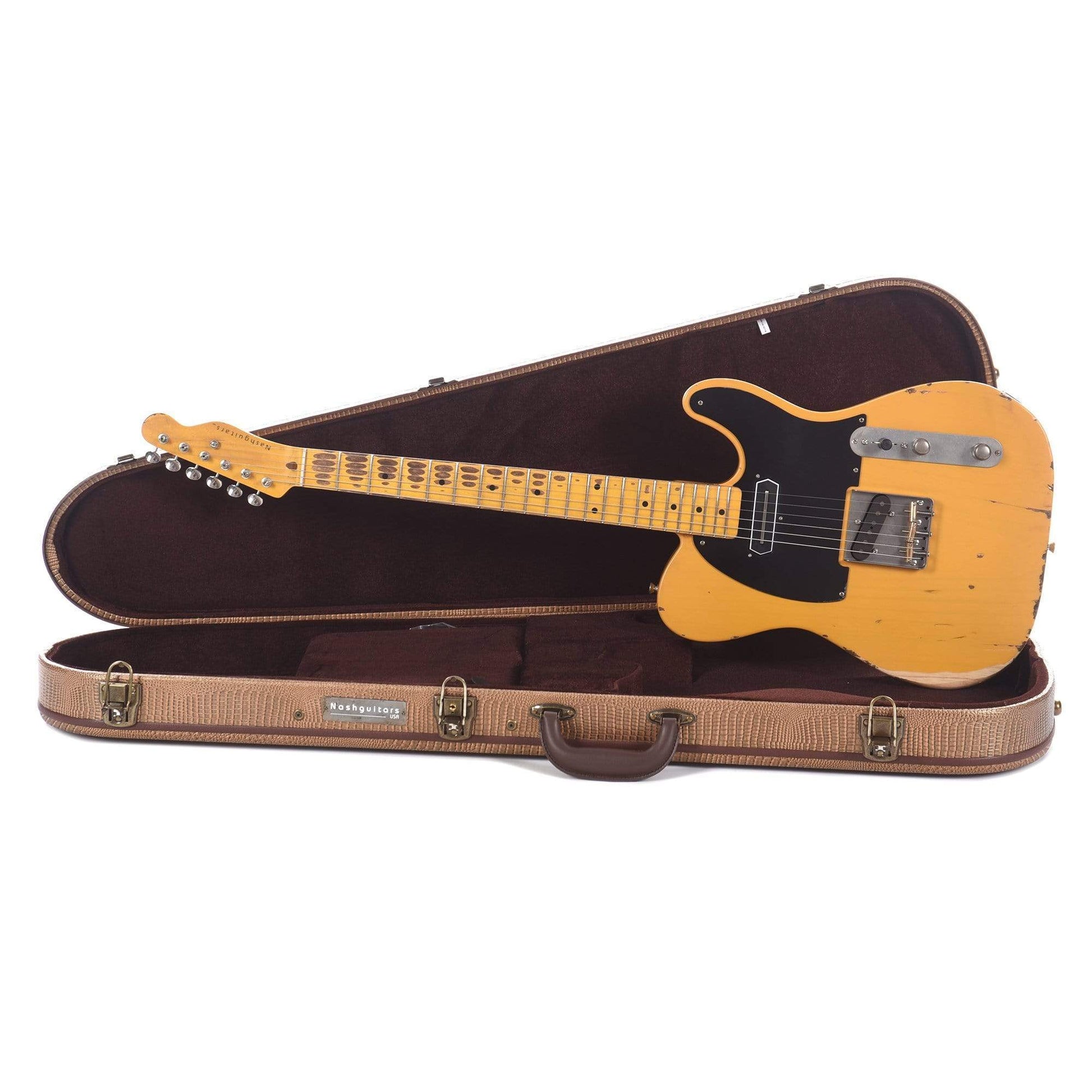 Nash T-52 Butterscotch Blonde Medium Relic w/1-Ply Black Pickguard, Lollar Pickups, & Charlie Christian Neck Pickup Electric Guitars / Solid Body