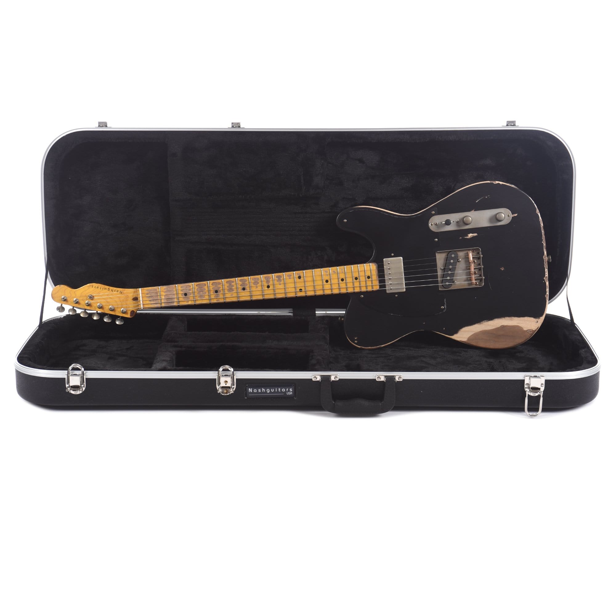 Nash T-52 HS Black Heavy Relic w/1-Ply Black Pickguard, & Lollar Pickups Electric Guitars / Solid Body