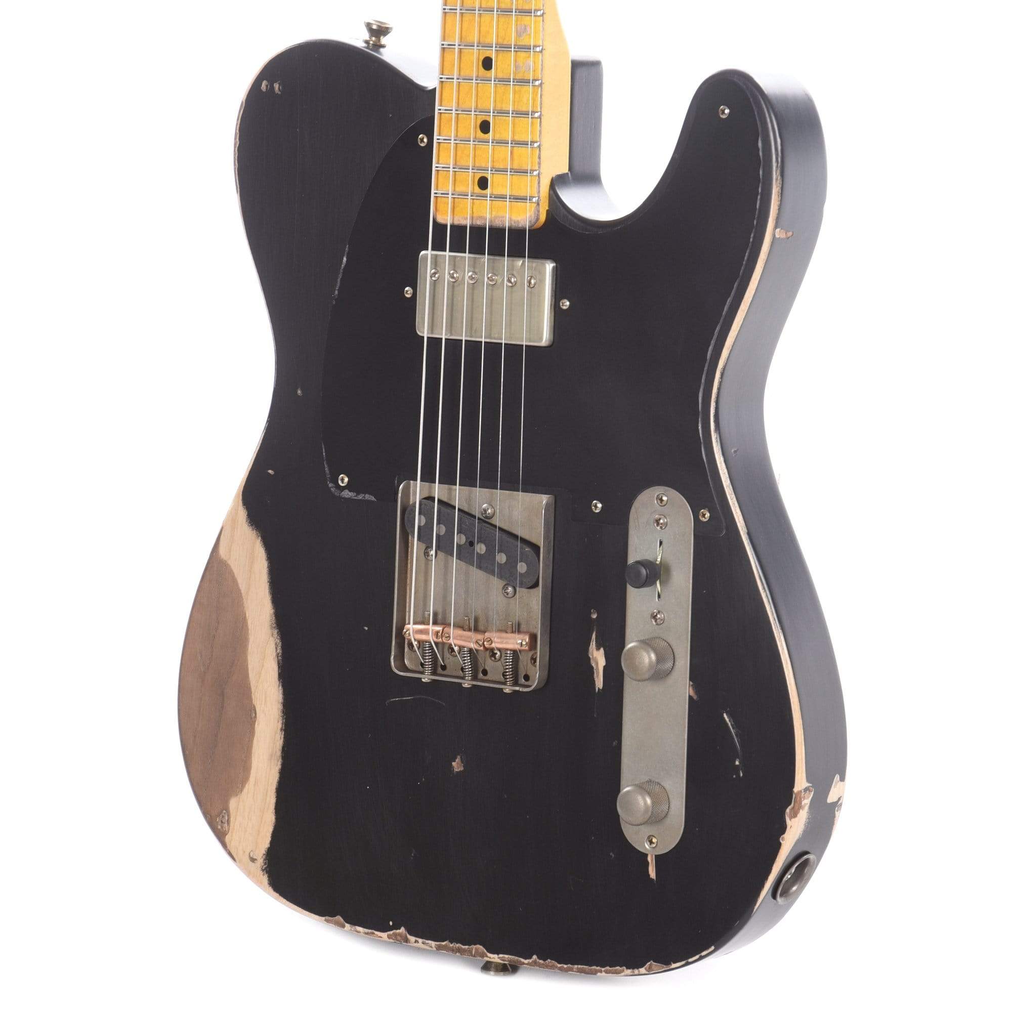 Nash T-52 HS Black Heavy Relic w/1-Ply Black Pickguard, & Lollar Pickups Electric Guitars / Solid Body