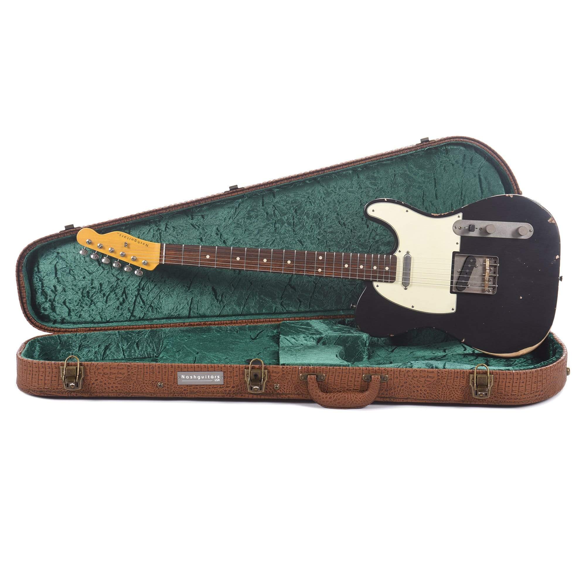 Nash T-63 Ash Black Medium Relic w/3-Ply White Pickguard, & Lollar Pickups Electric Guitars / Solid Body