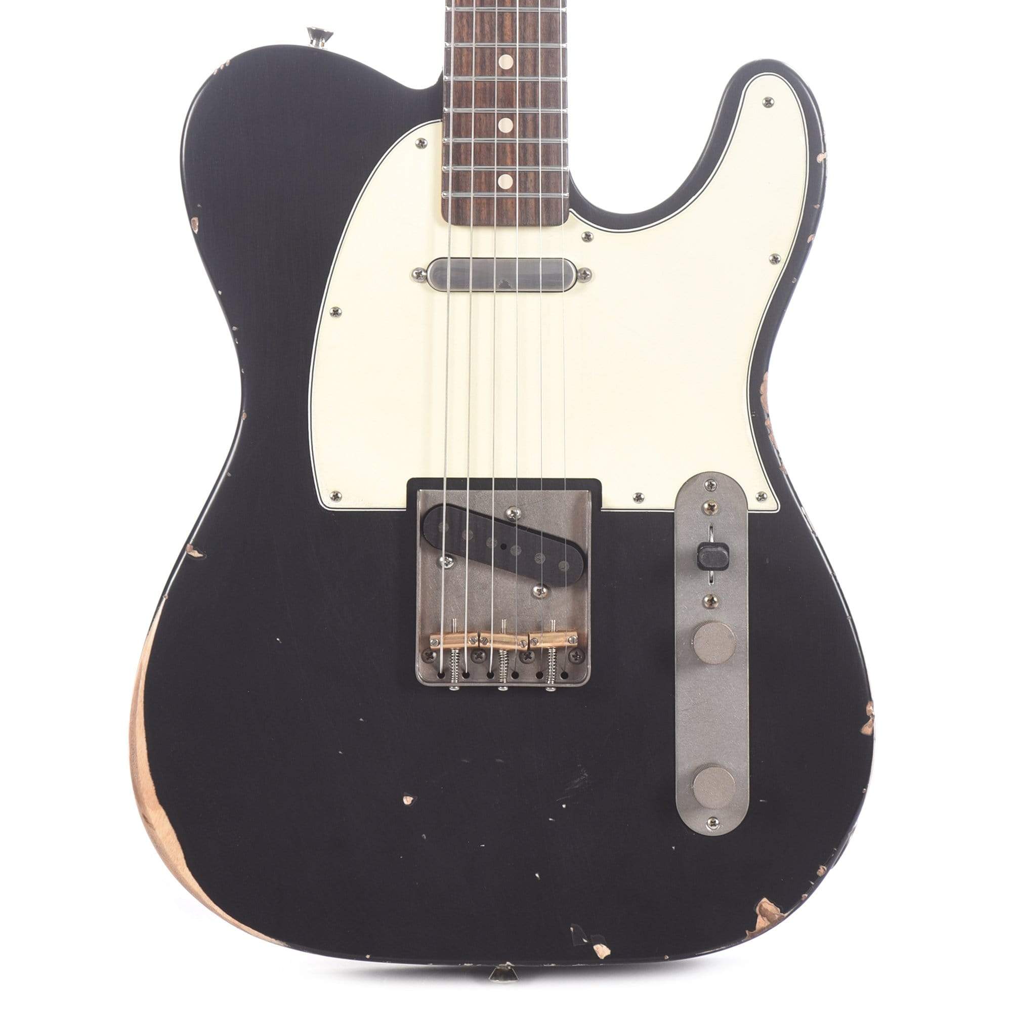 Nash T-63 Ash Black Medium Relic w/3-Ply White Pickguard, & Lollar Pickups Electric Guitars / Solid Body