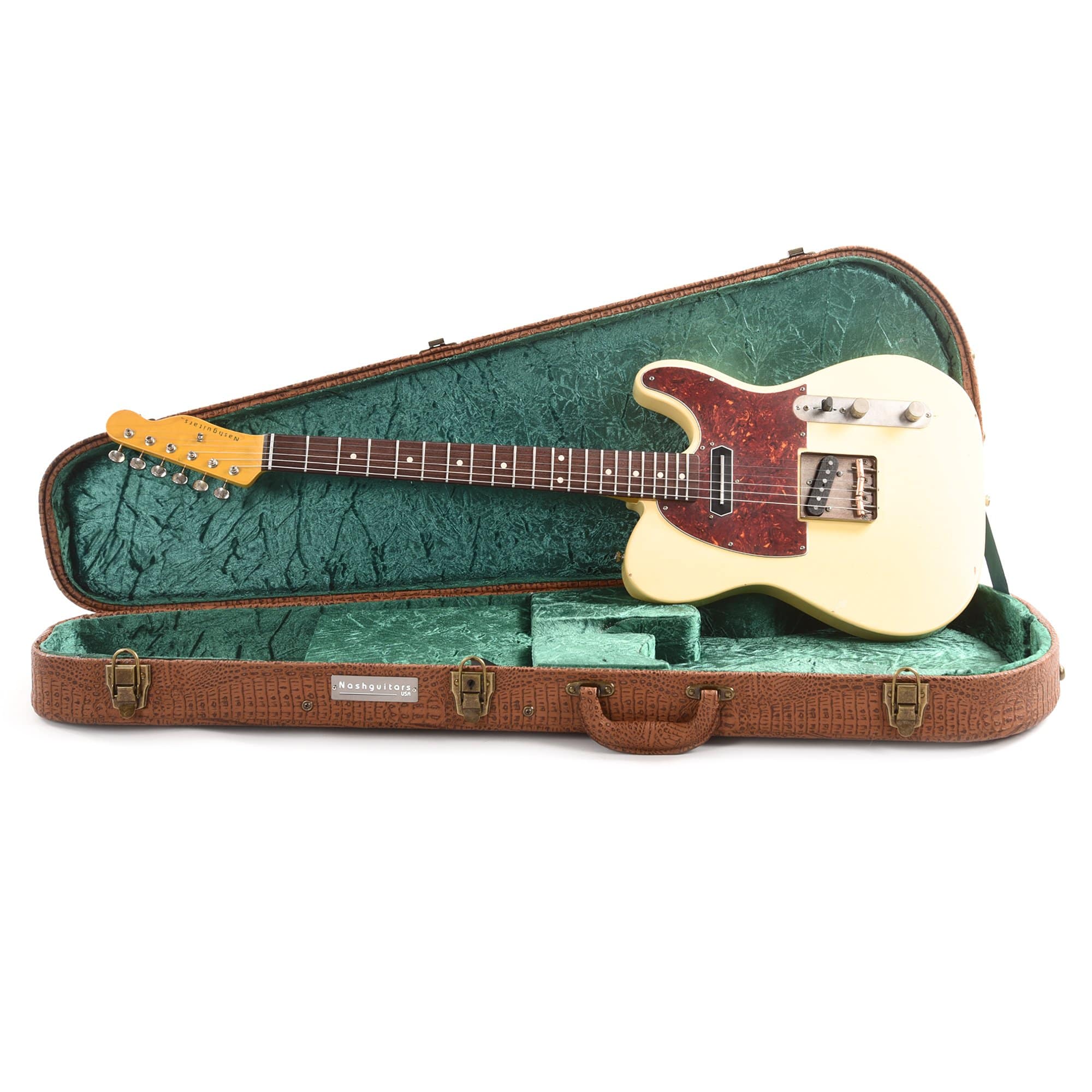 Nash T-63 Ash Vintage White Light Relic w/4-Ply Tortoise Pickguard, & Lollar Charlie Christian Neck Pickup Electric Guitars / Solid Body