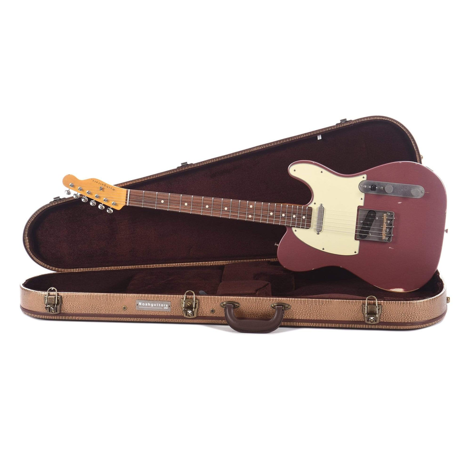 Nash T-63 Burgundy Mist Light/Medium Relic w/3-Ply Mint Pickguard, Lollar Pickups, & Hardshell Case Electric Guitars / Solid Body