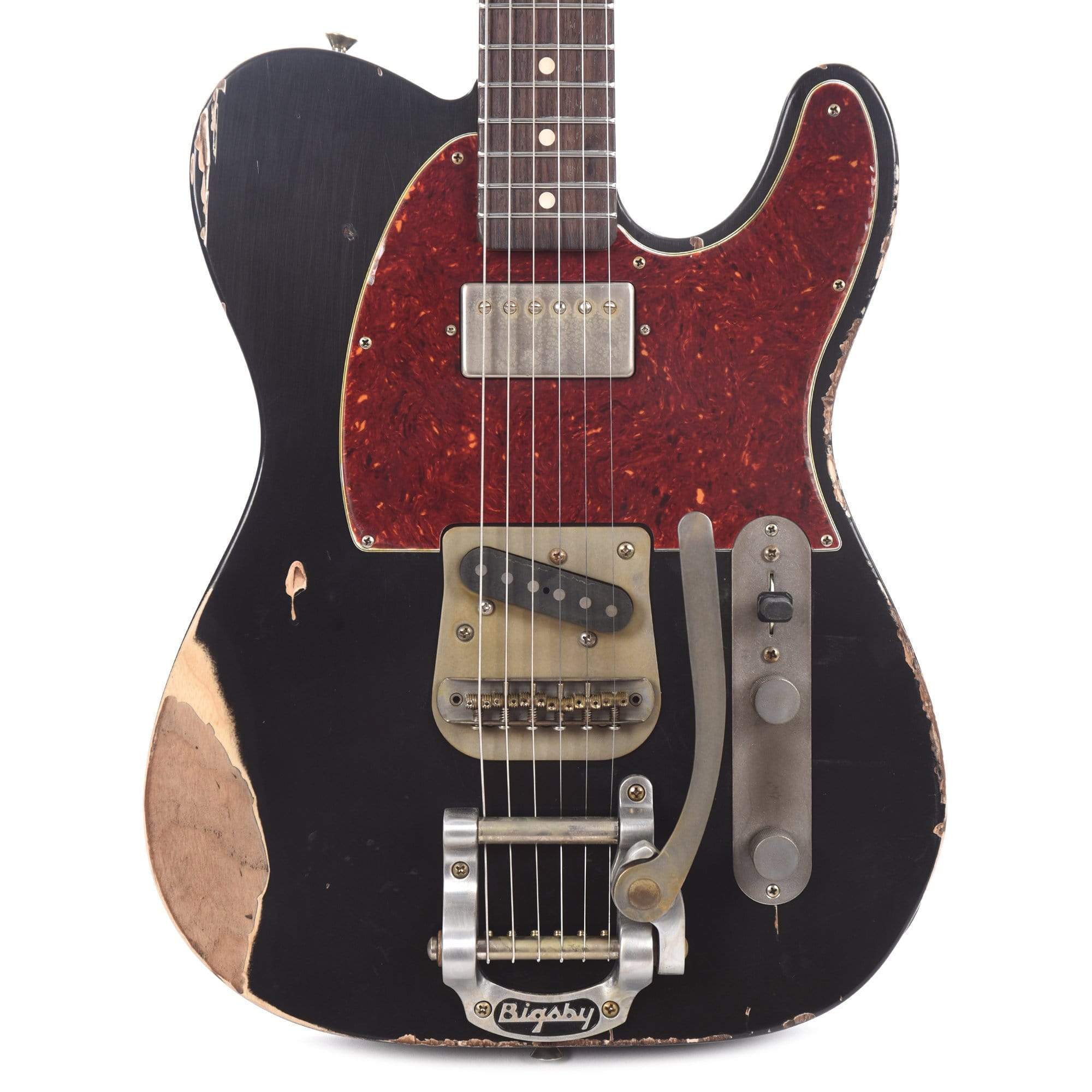 Nash T-63 HS Ash Black Heavy Relic w/4-Ply Tortoise Pickguard, Lollar Pickups, & Bigsby Electric Guitars / Solid Body