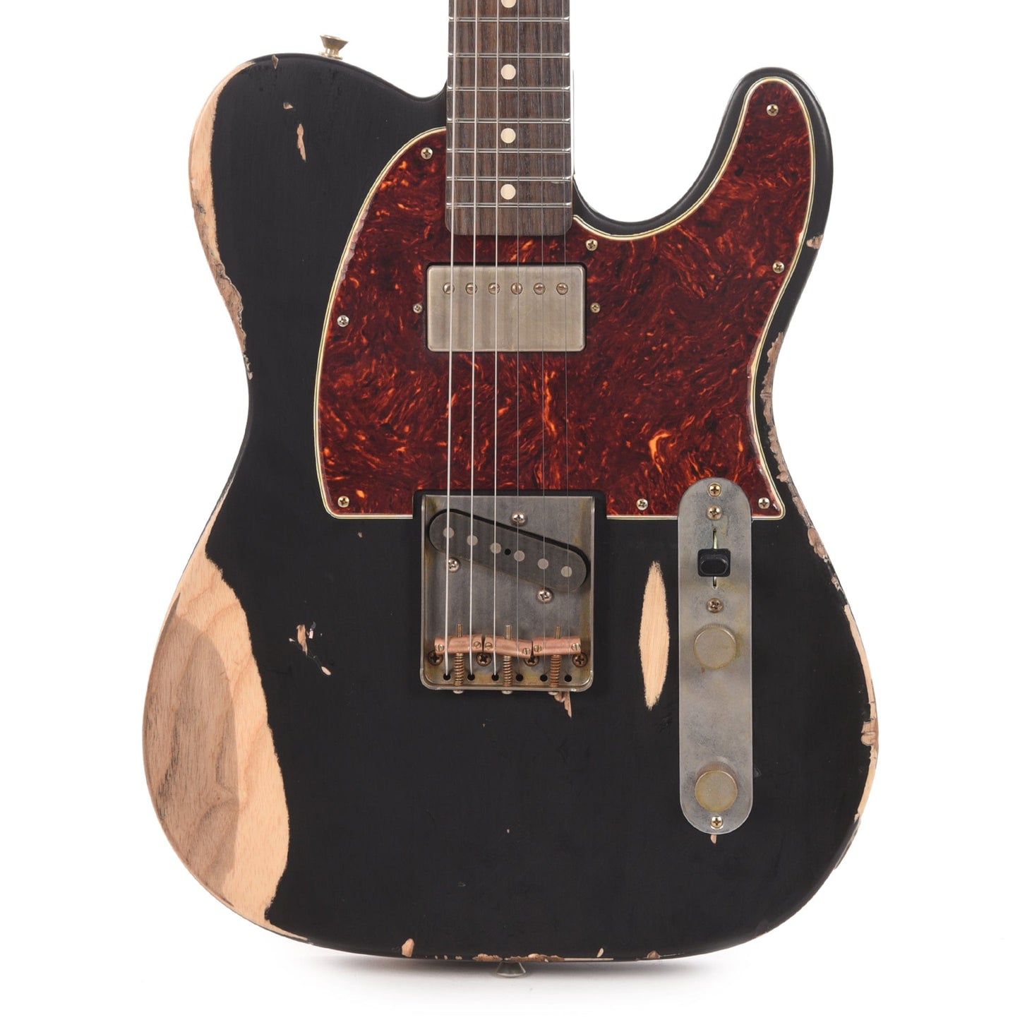 Nash T-63 HS Ash Black Heavy Relic w/4-Ply Tortoise Pickguard, & Lollar Pickups Electric Guitars / Solid Body