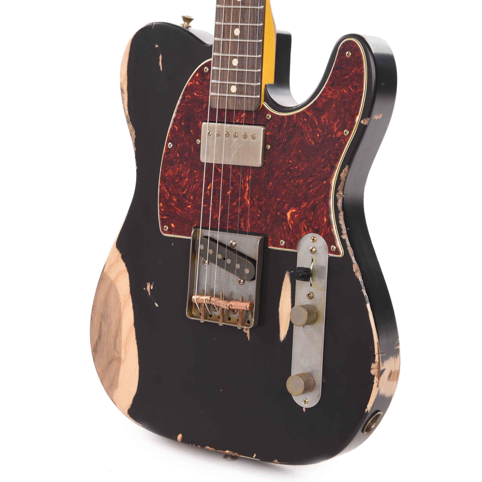 Nash T-63 HS Ash Black Heavy Relic w/4-Ply Tortoise Pickguard, & Lollar Pickups Electric Guitars / Solid Body