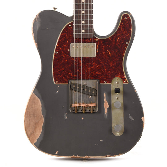 Nash T-63 HS Ash Charcoal Frost Metallic Heavy Relic w/4-Ply Tortoise Pickguard & Lollar Pickups Electric Guitars / Solid Body
