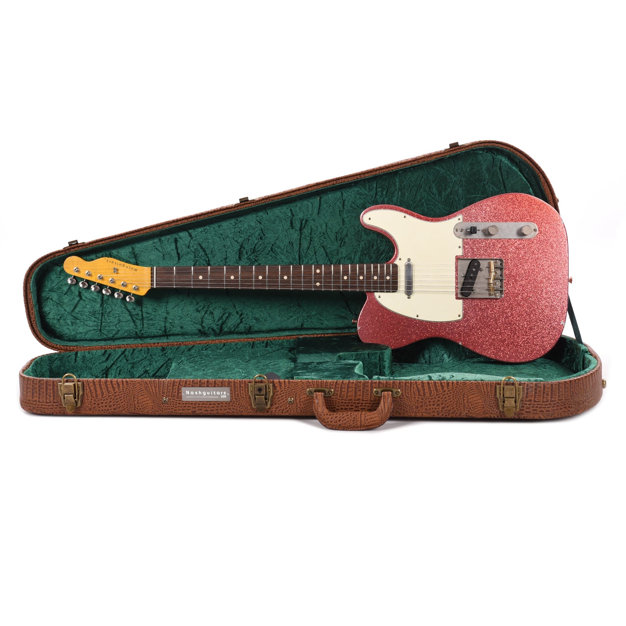 Nash T-63 Pink Sparkle Light Relic w/3-Ply White Pickguard & Lollar Pickups Electric Guitars / Solid Body