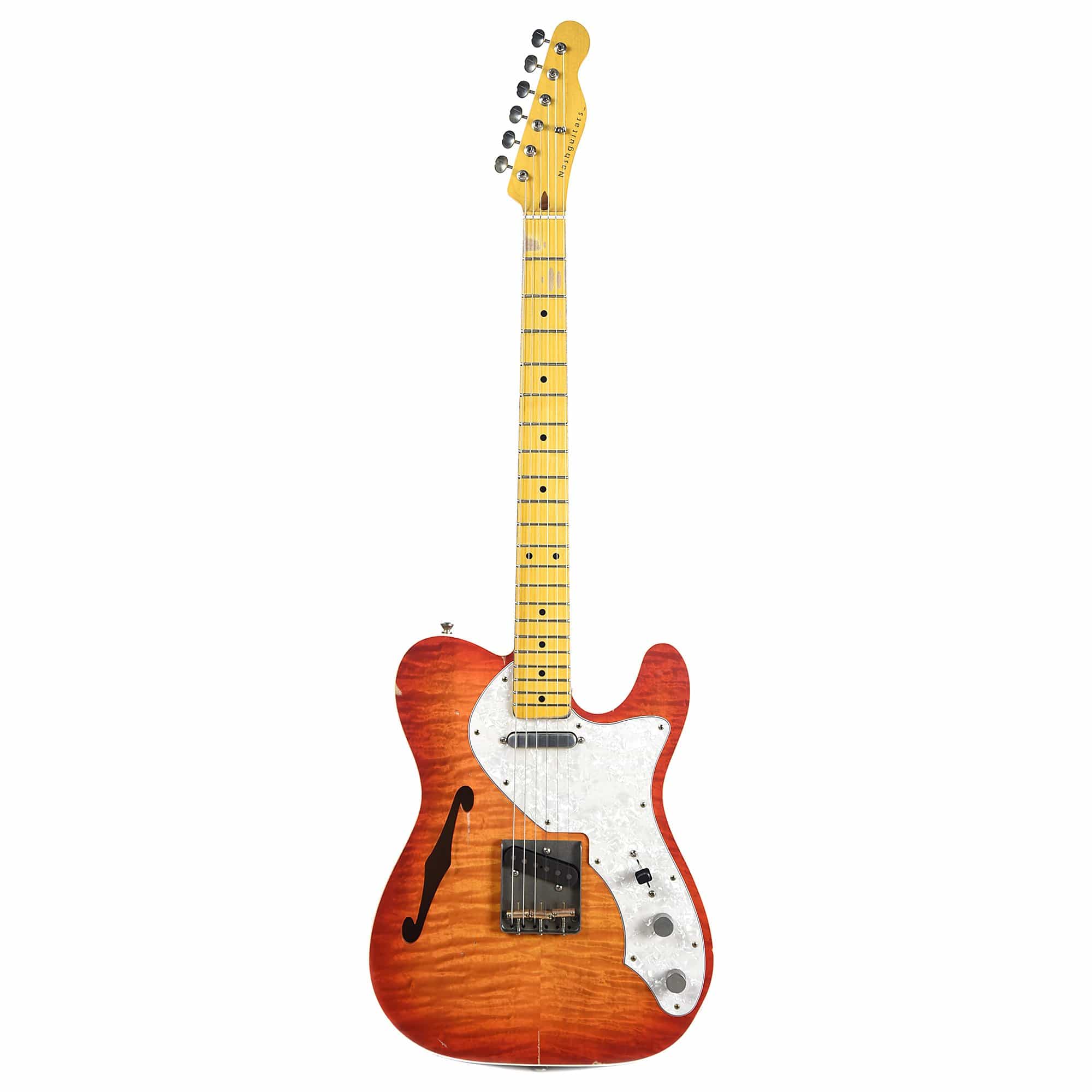 Nash T-69TL Thinline Flame Maple Cherry Sunburst Light Relic w/ Lollar Pickups Electric Guitars / Solid Body