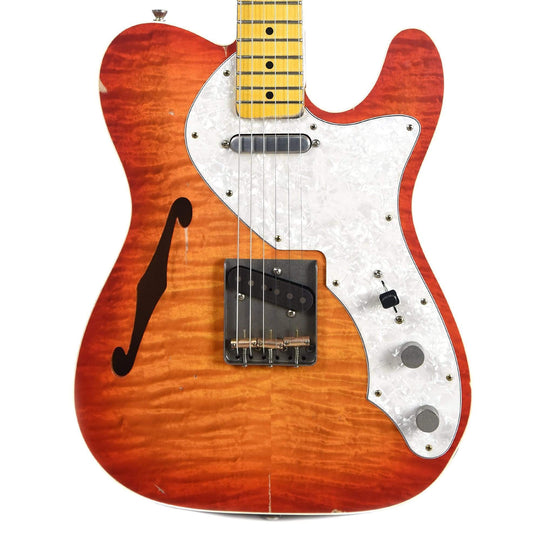 Nash T-69TL Thinline Flame Maple Cherry Sunburst Light Relic w/ Lollar Pickups Electric Guitars / Solid Body