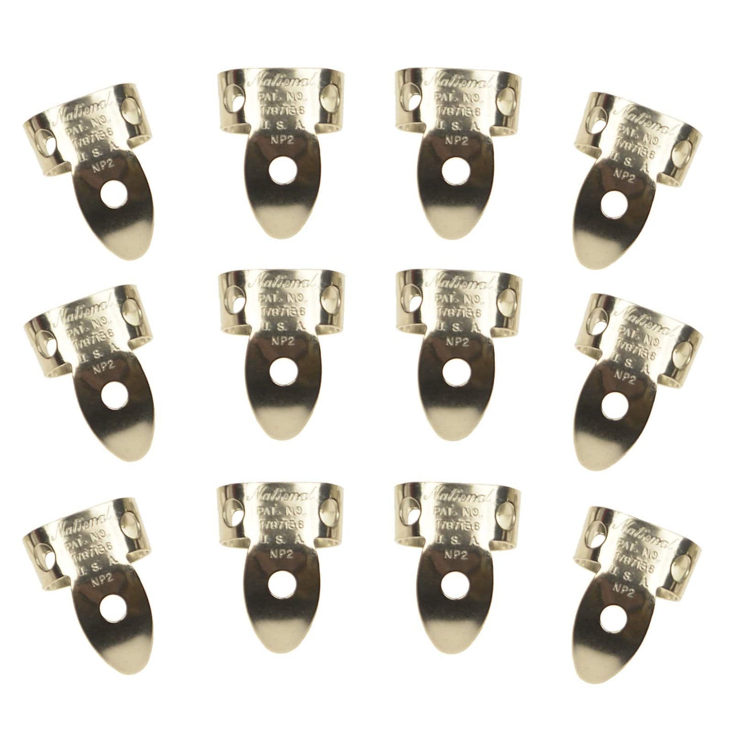 National Picks Metal Finger Pick Vintage Nickel Silver 12 Pack Accessories / Picks