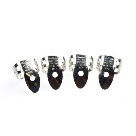 National Picks Metal Finger Pick Vintage Nickel Silver 4 Pack Accessories / Picks
