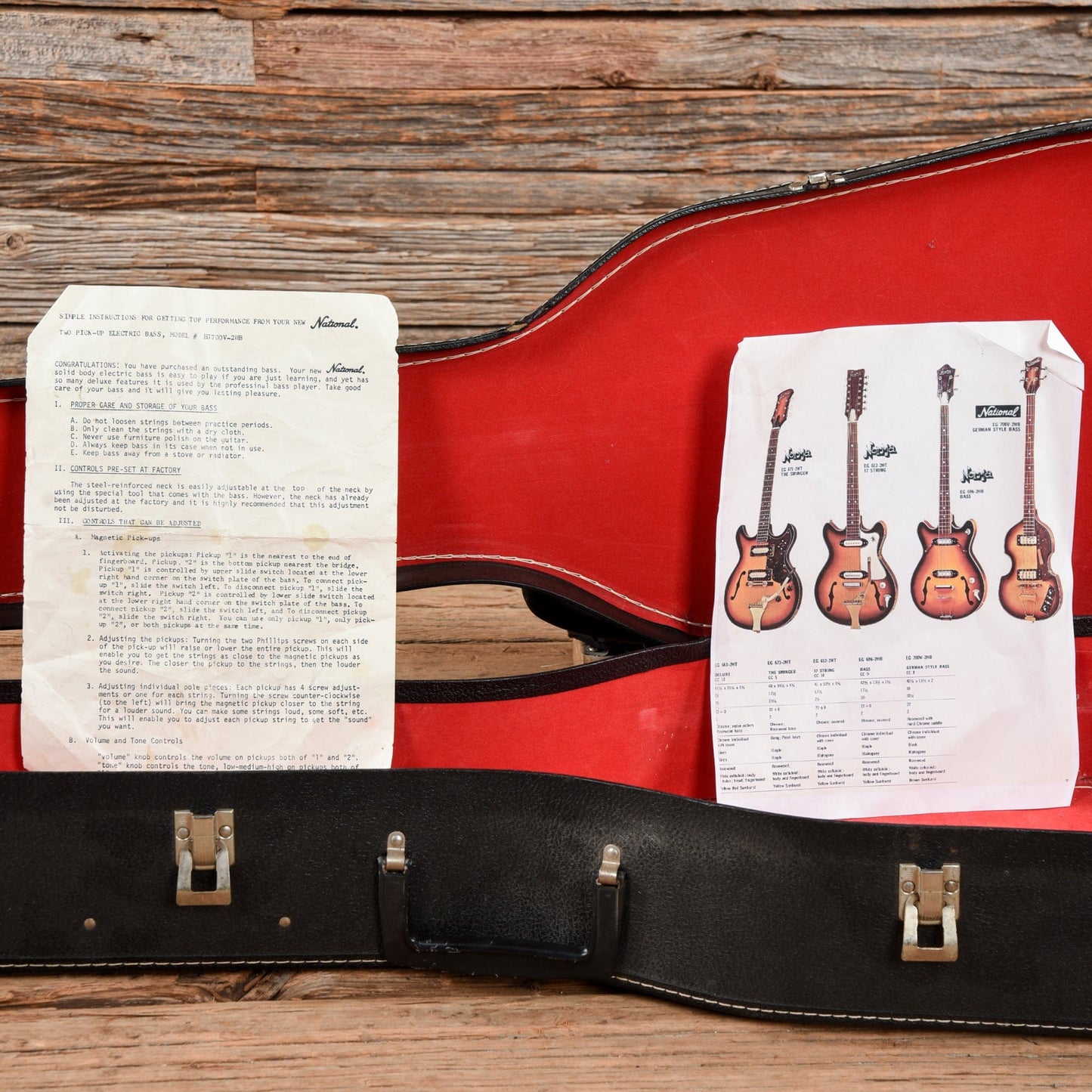 National EG700V-2HB Brown Sunburst 1970s Bass Guitars / 4-String