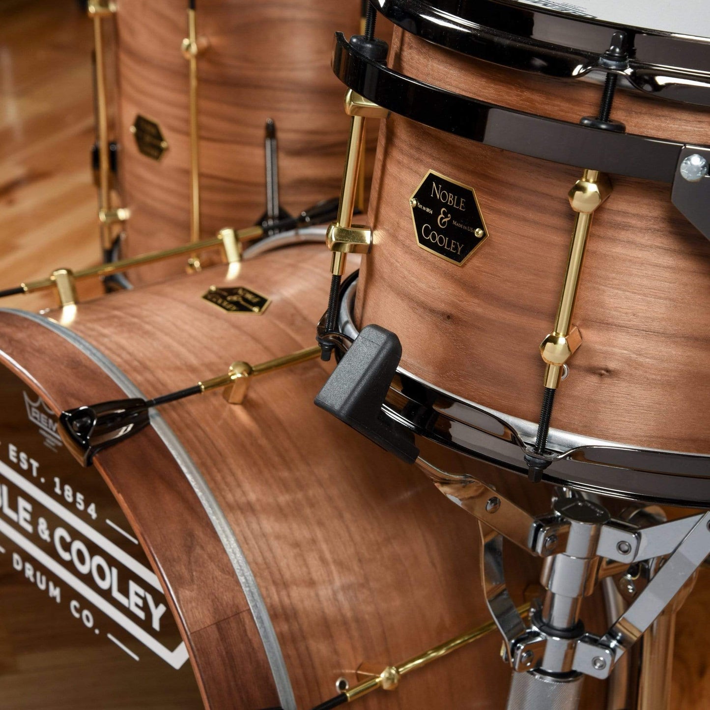 Noble & Cooley Walnut Classic 12/14/20 3pc. Drum Kit Natural Oil w/Brass & Black Nickel Hardware Drums and Percussion / Acoustic Drums / Full Acoustic Kits