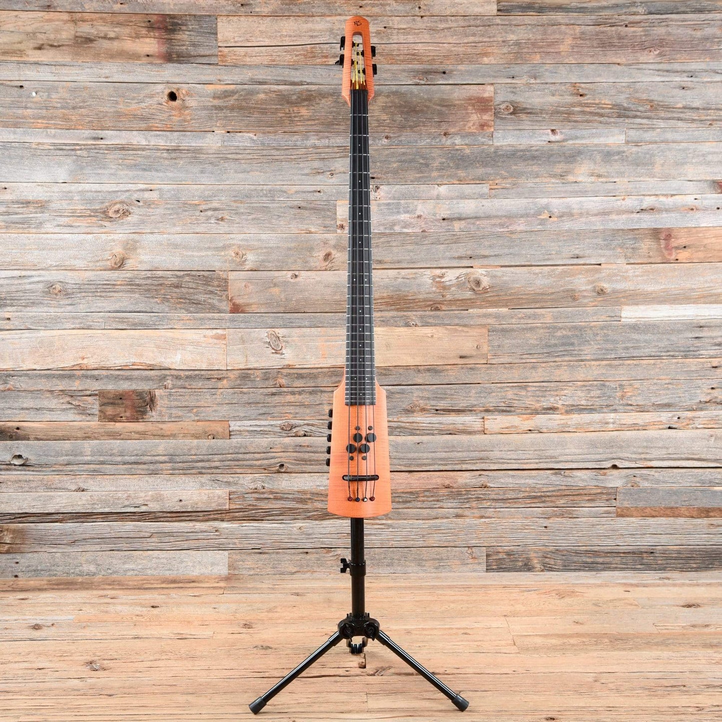 NS Design CR4 4-String Fretted Omni Bass w/Tripod & Boomerang Strap Amber Stain Bass Guitars / 4-String