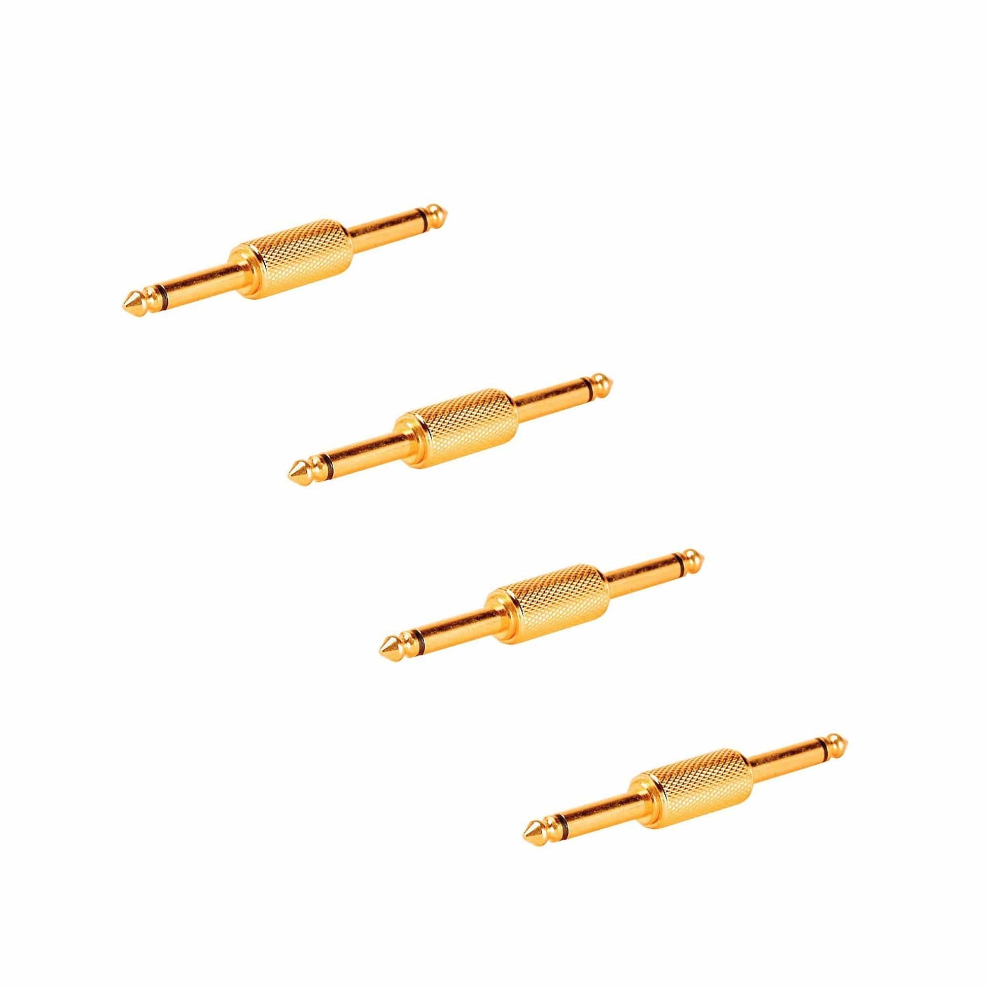 On Stage Stands Straight 1/4"-1/4" Pedal Coupler 4 Pack Bundle Accessories / Cables