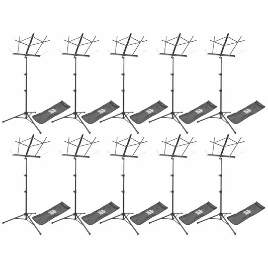 On Stage Stands Compact Sheet Music Stand w/Bag 10 Pack Bundle Accessories / Stands