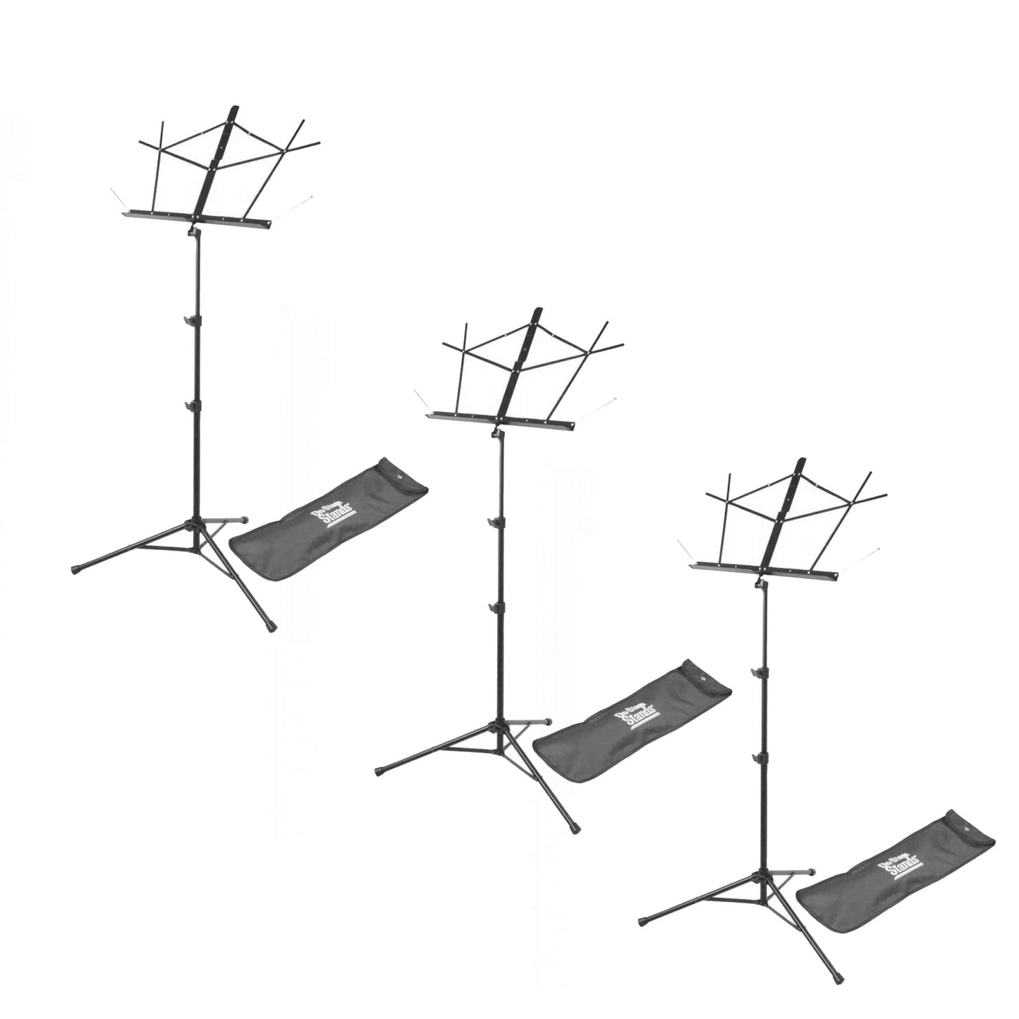 On Stage Stands Compact Sheet Music Stand w/Bag 3 Pack Bundle Accessories / Stands