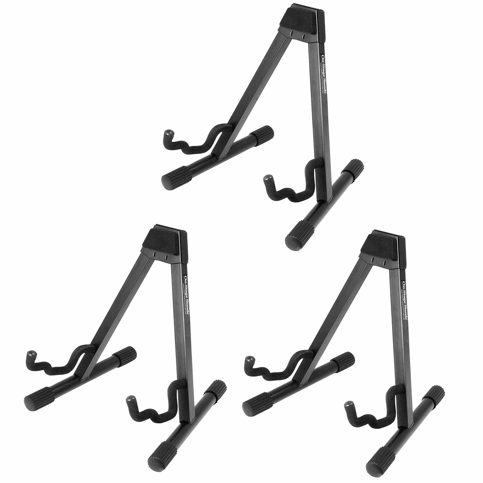 On Stage Stands Pro A-Frame Guitar Stand (3 Pack Bundle) Accessories / Stands