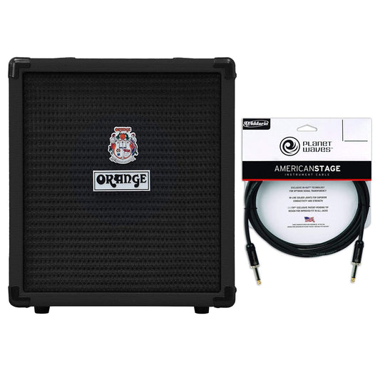 Orange Crush Bass 25 Black 1x8 25w Combo Cable Bundle Amps / Bass Combos
