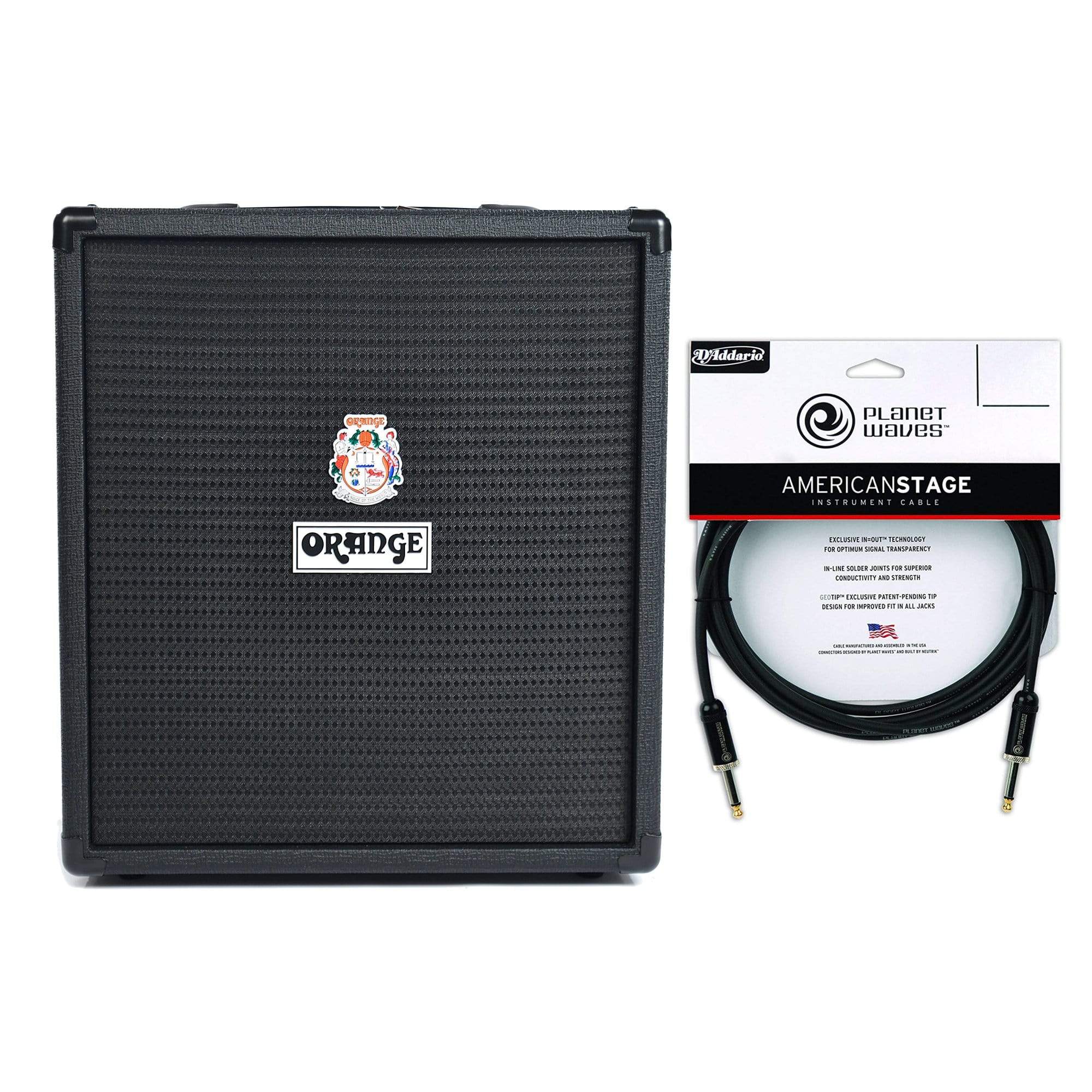 Orange Crush Bass 50 Black 1x12 50w Combo Cable Bundle Amps / Bass Combos
