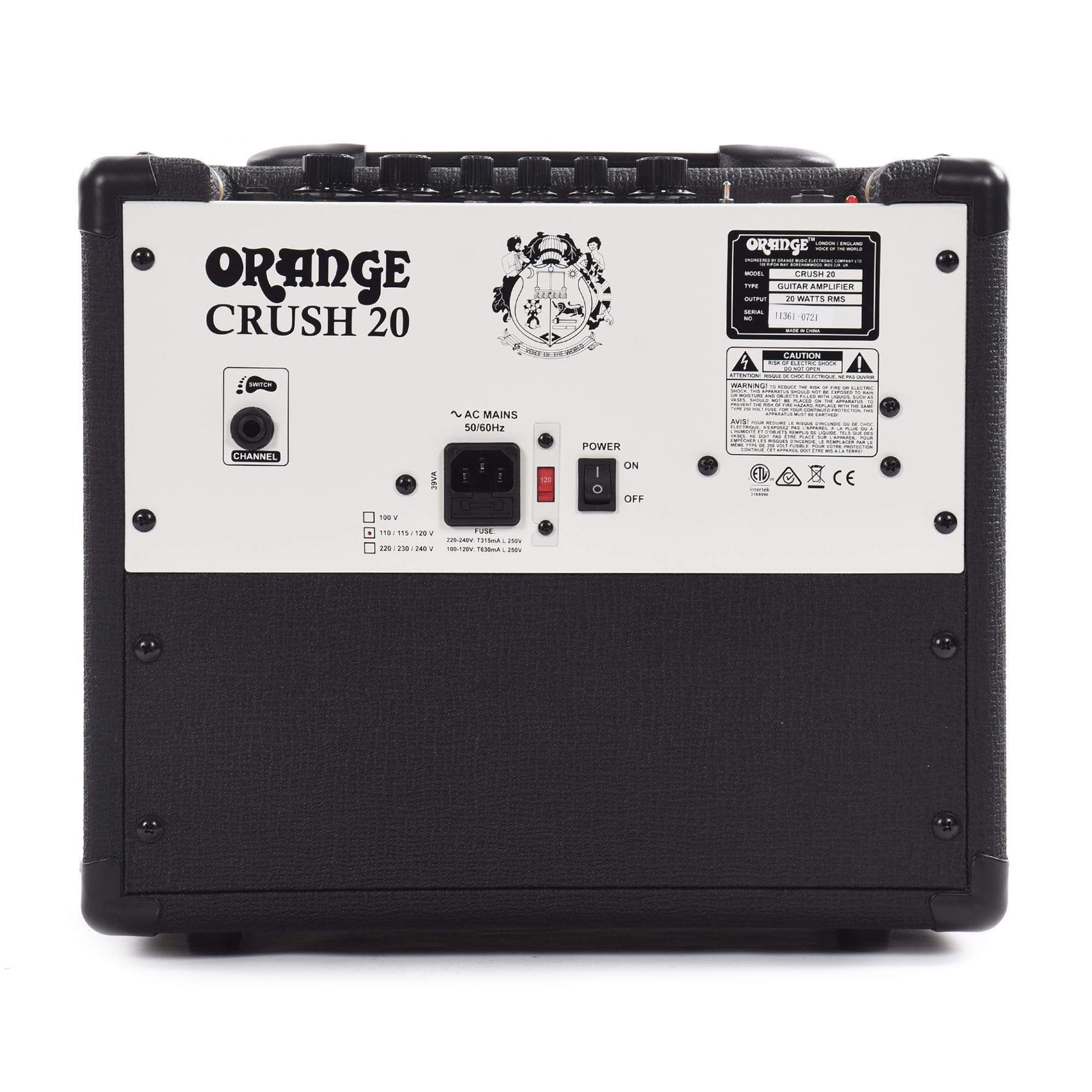 Orange Crush 20 1x8 Guitar Combo Amp Black Amps / Guitar Combos