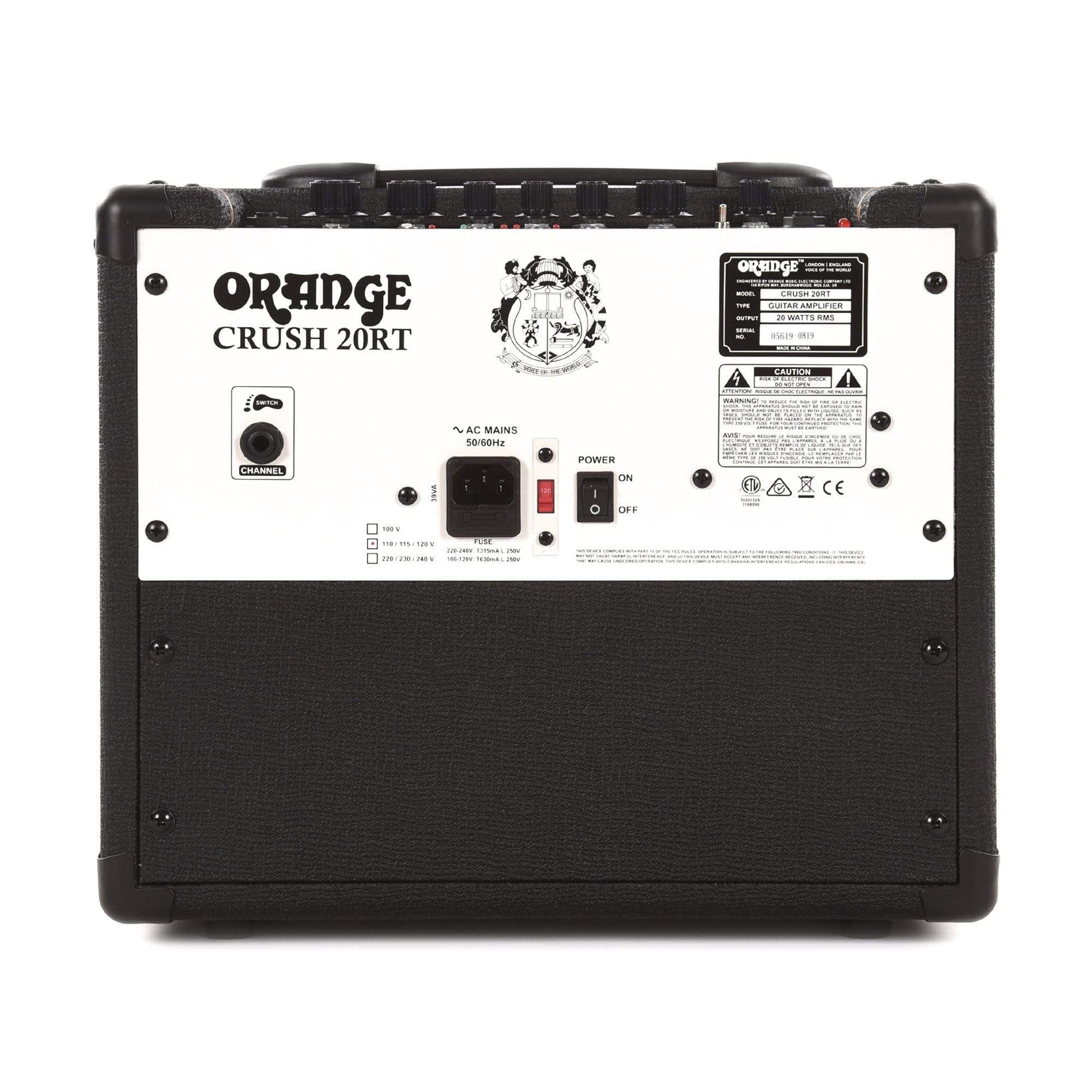 Orange Crush 20RT 1x8" Guitar Combo Amp Black w/Reverb & Built-In Tuner Amps / Guitar Combos