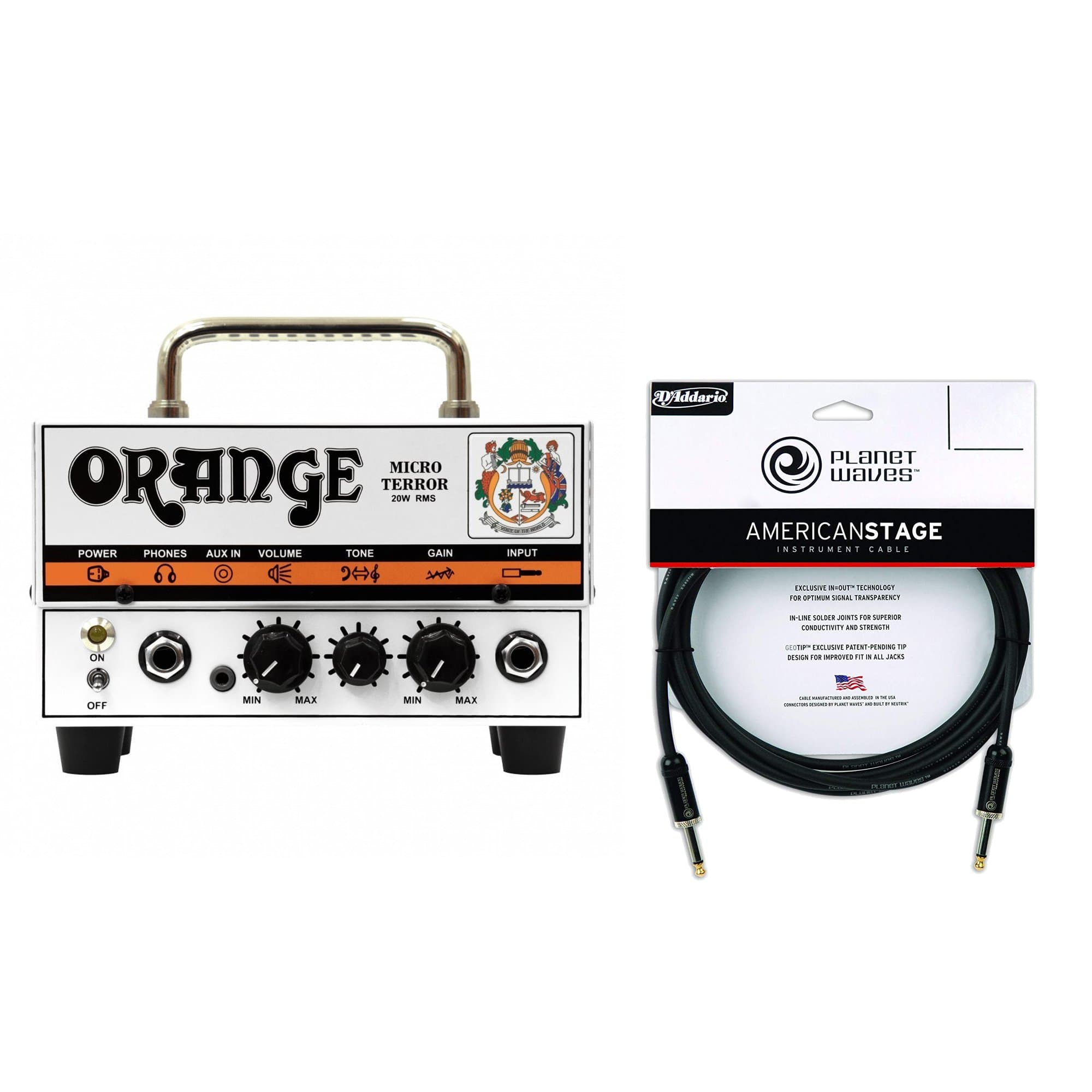 Orange Micro Terror 20w Head w/Tube Preamp Cable Bundle Amps / Guitar Heads