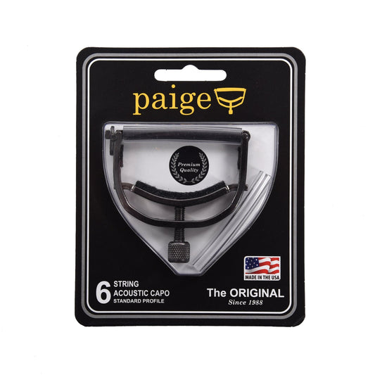 Paige Original P-6E 6-String Standard Profile Acoustic Capo Black Accessories / Capos