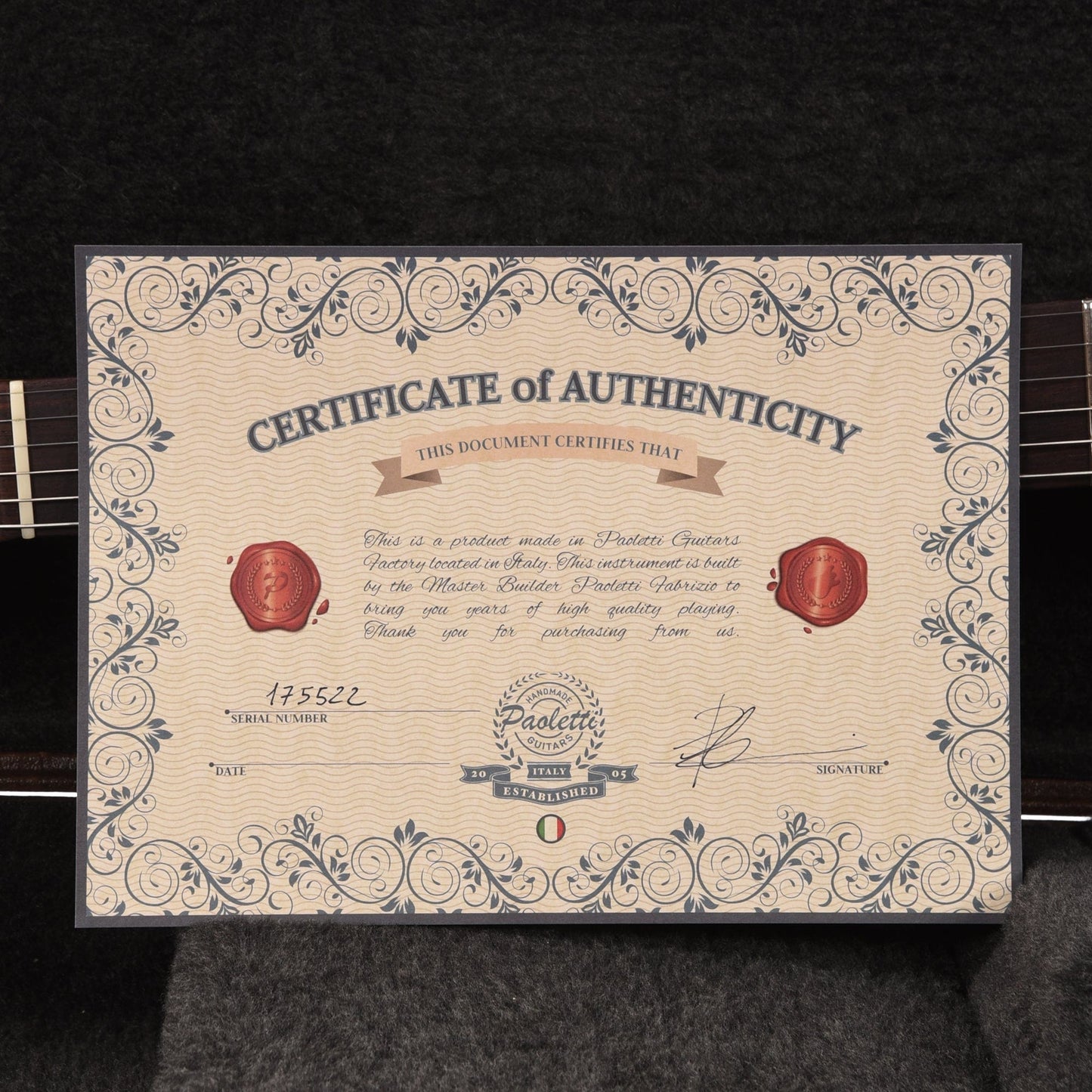 Paoletti Lounge Series Nancy HS Heavy Black w/Bigsby Electric Guitars / Semi-Hollow