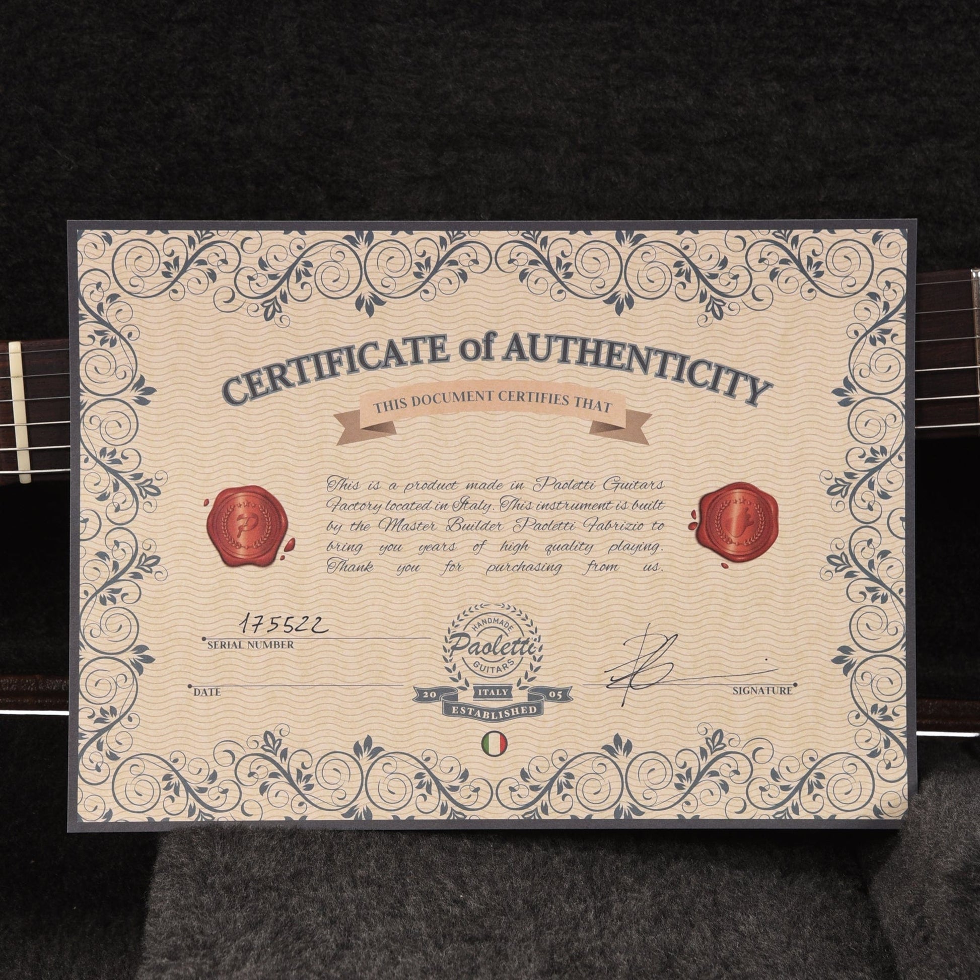 Paoletti Lounge Series Nancy HS Heavy Black w/Bigsby Electric Guitars / Semi-Hollow