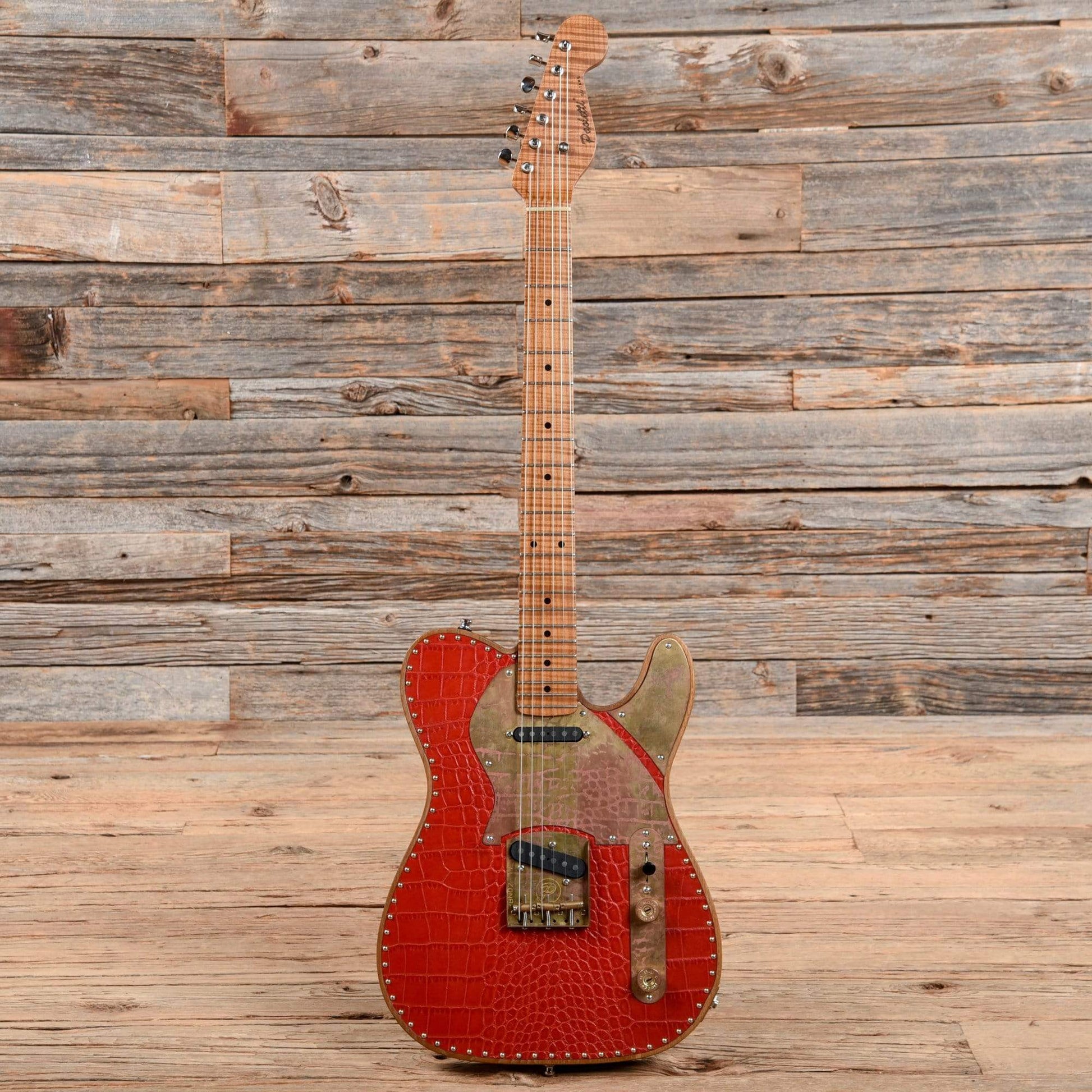 Paoletti Nancy Tele Red Leather Top Electric Guitars / Solid Body