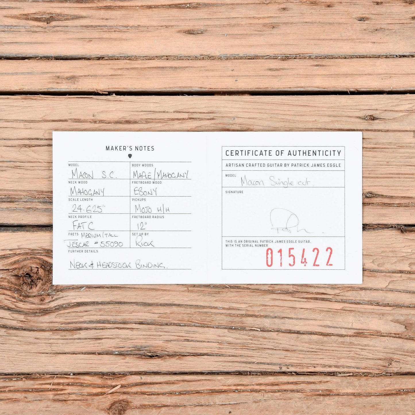 Patrick James Eggle Macon Singlecut Denim Blue Burst 2019 Electric Guitars / Solid Body