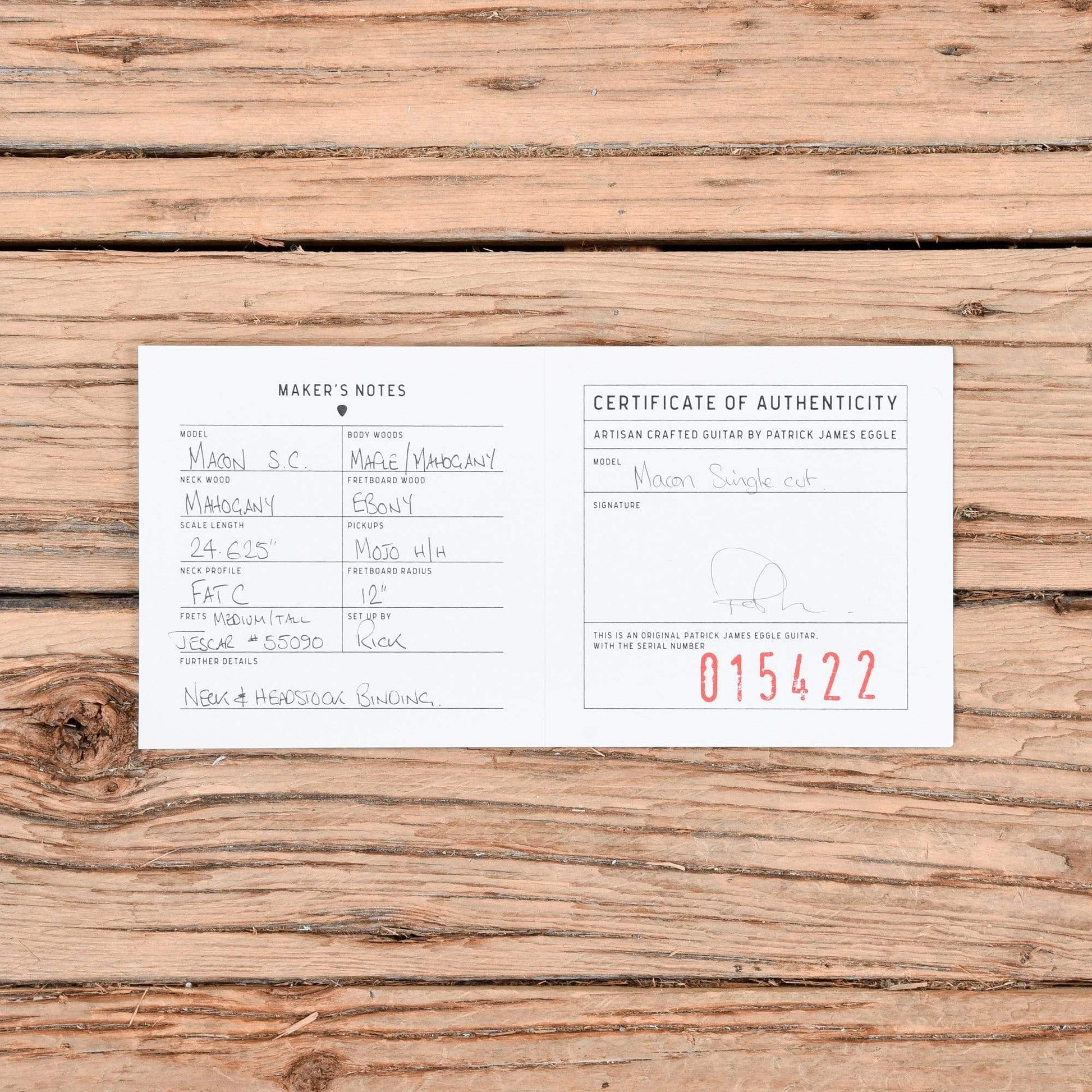 Patrick James Eggle Macon Singlecut Denim Blue Burst 2019 Electric Guitars / Solid Body