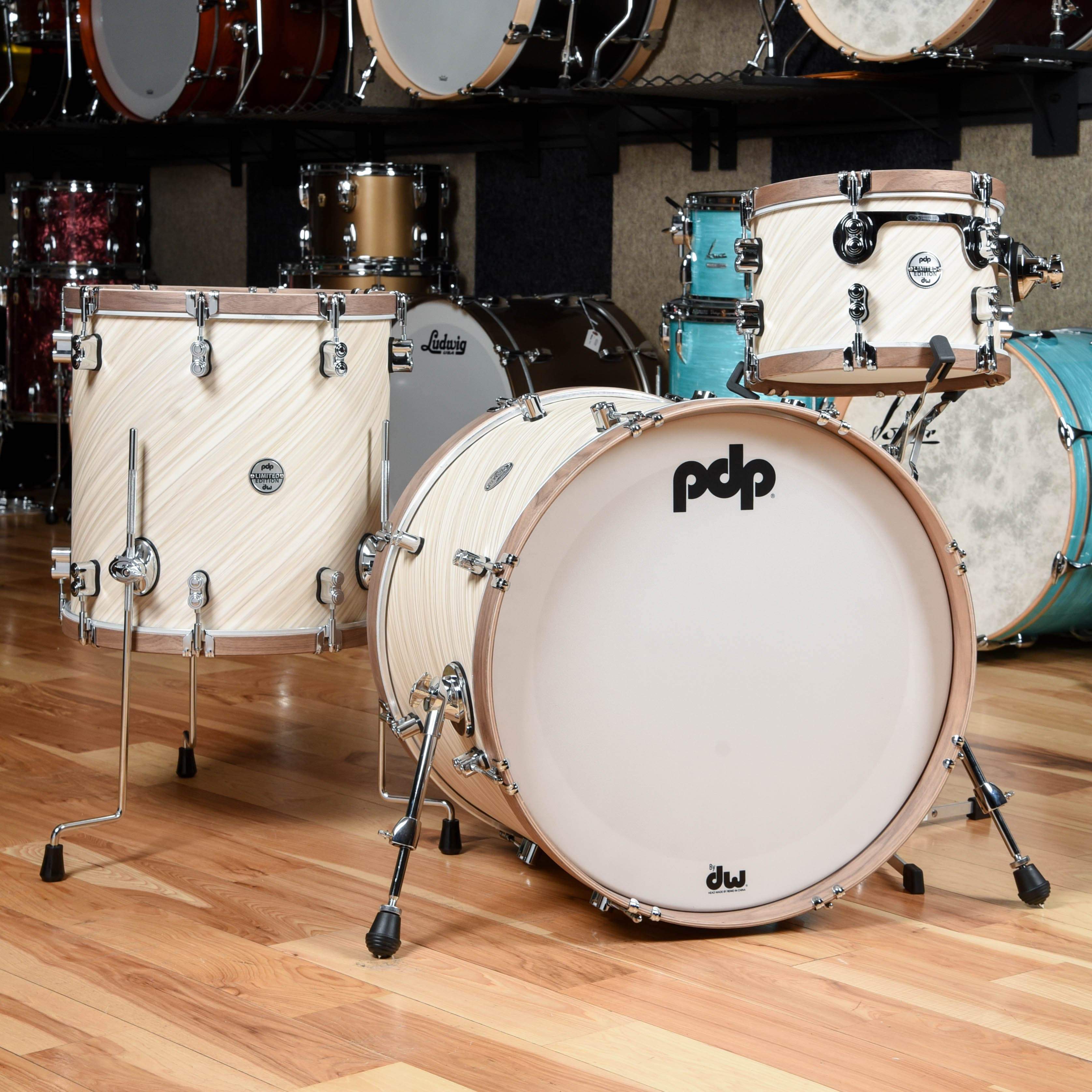 PDP Concept Limited Edition 12/16/22 3pc. Drum Kit Twisted Ivory w/Wal ...