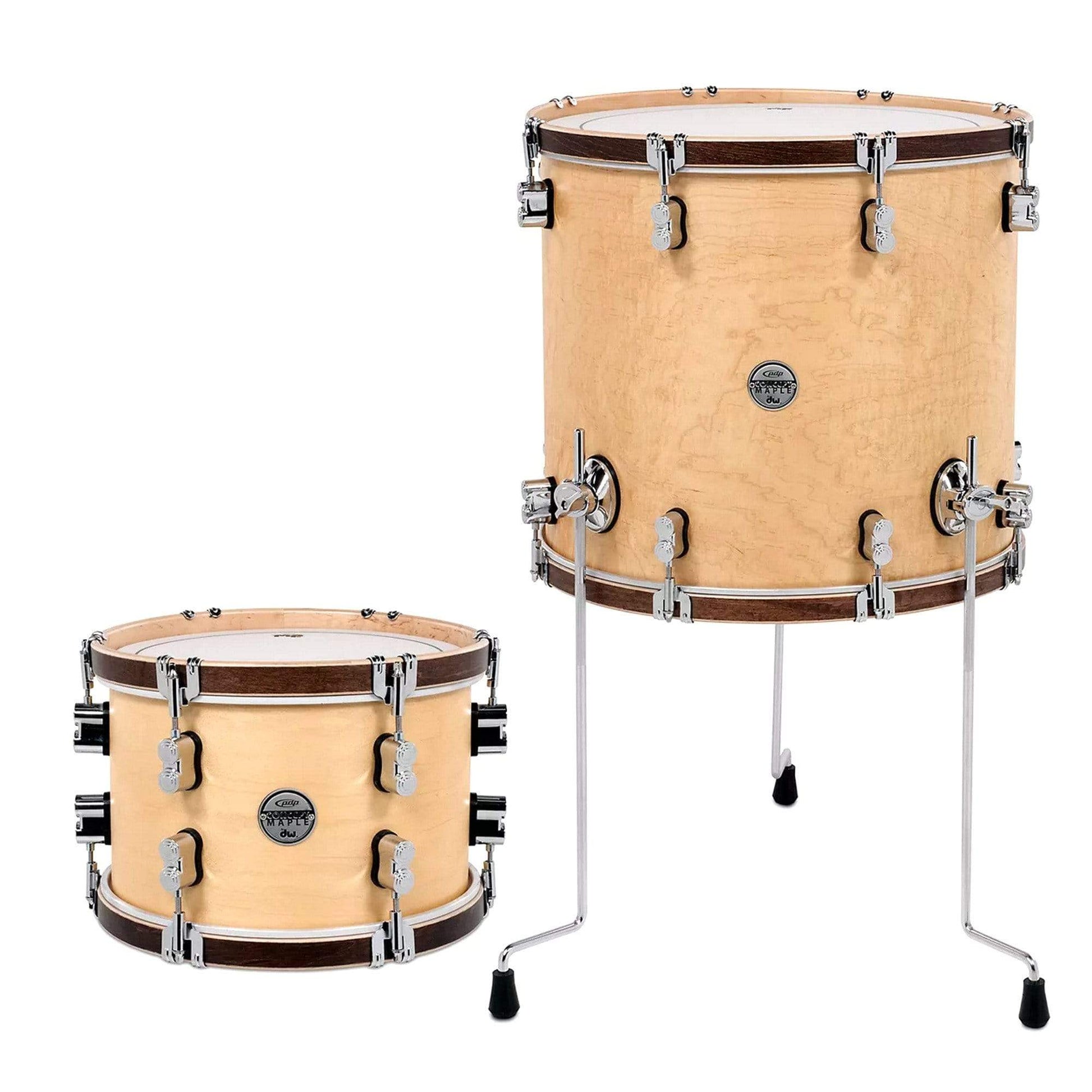 Pacific PDP 13/16 Concept Maple Classic Tom Pack Natural w/Tobacco Hoops Drums and Percussion / Acoustic Drums / Tom