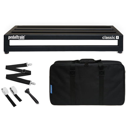 Pedaltrain Classic 2 Pedalboard 4 Rails 24x12.5 w/Soft Case Bundle w/ Voodoo Lab Pedal Power 2 Plus Power Supply and Mounting Kit Effects and Pedals / Pedalboards and Power Supplies