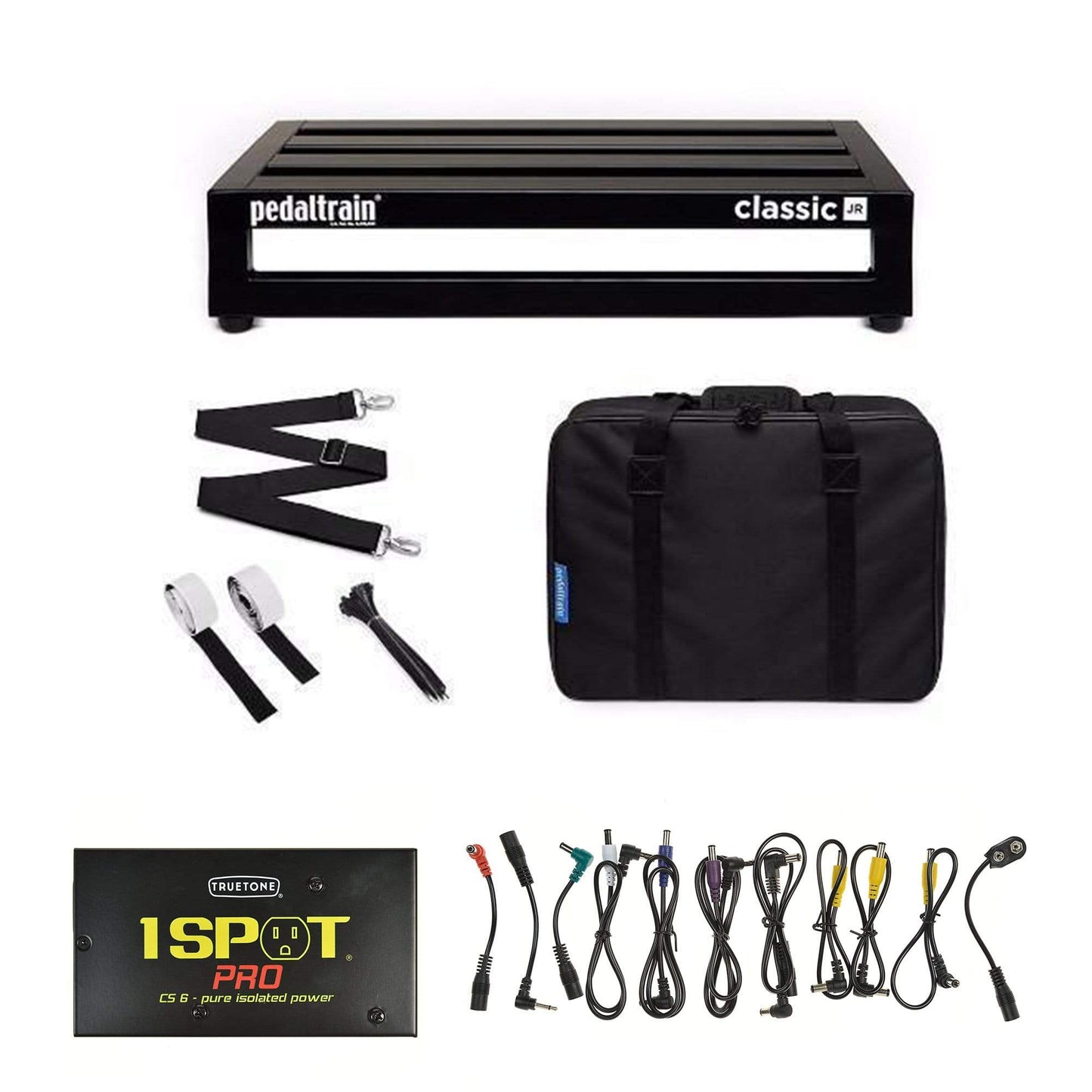Pedaltrain Classic JR Pedalboard 4 Rails 18x12.5 w/Soft Case w/Truetone CS-6 Power Supply Bundle Effects and Pedals / Pedalboards and Power Supplies
