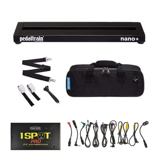 Pedaltrain NANO Plus Pedalboard 2 Rails 18x5 w/Soft Case w/Truetone CS-6 Power Supply Bundle Effects and Pedals / Pedalboards and Power Supplies