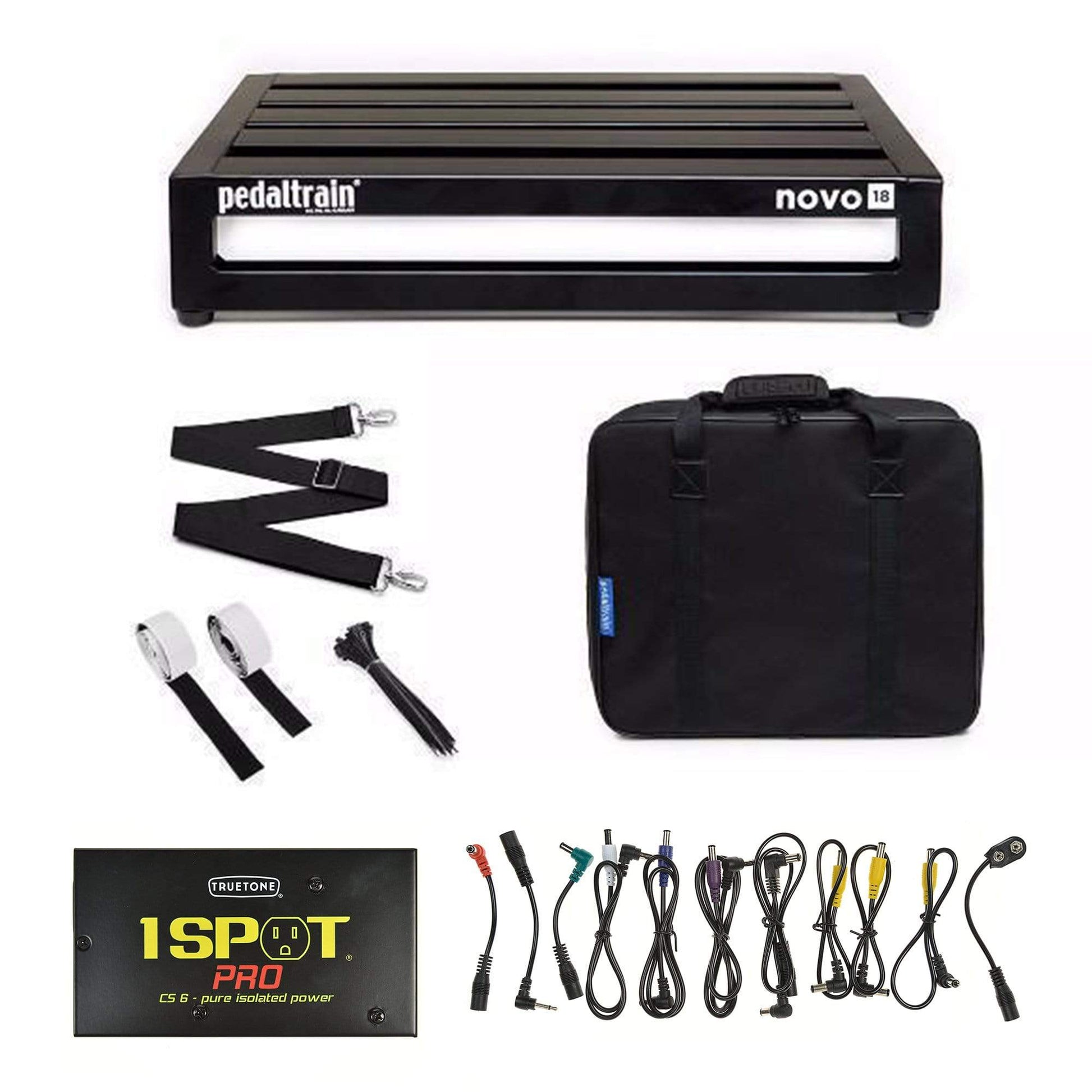Pedaltrain NOVO 18 Pedalboard 5 Rails 18x14.5 w/Soft Case w/Truetone CS-6 Power Supply Bundle Effects and Pedals / Pedalboards and Power Supplies