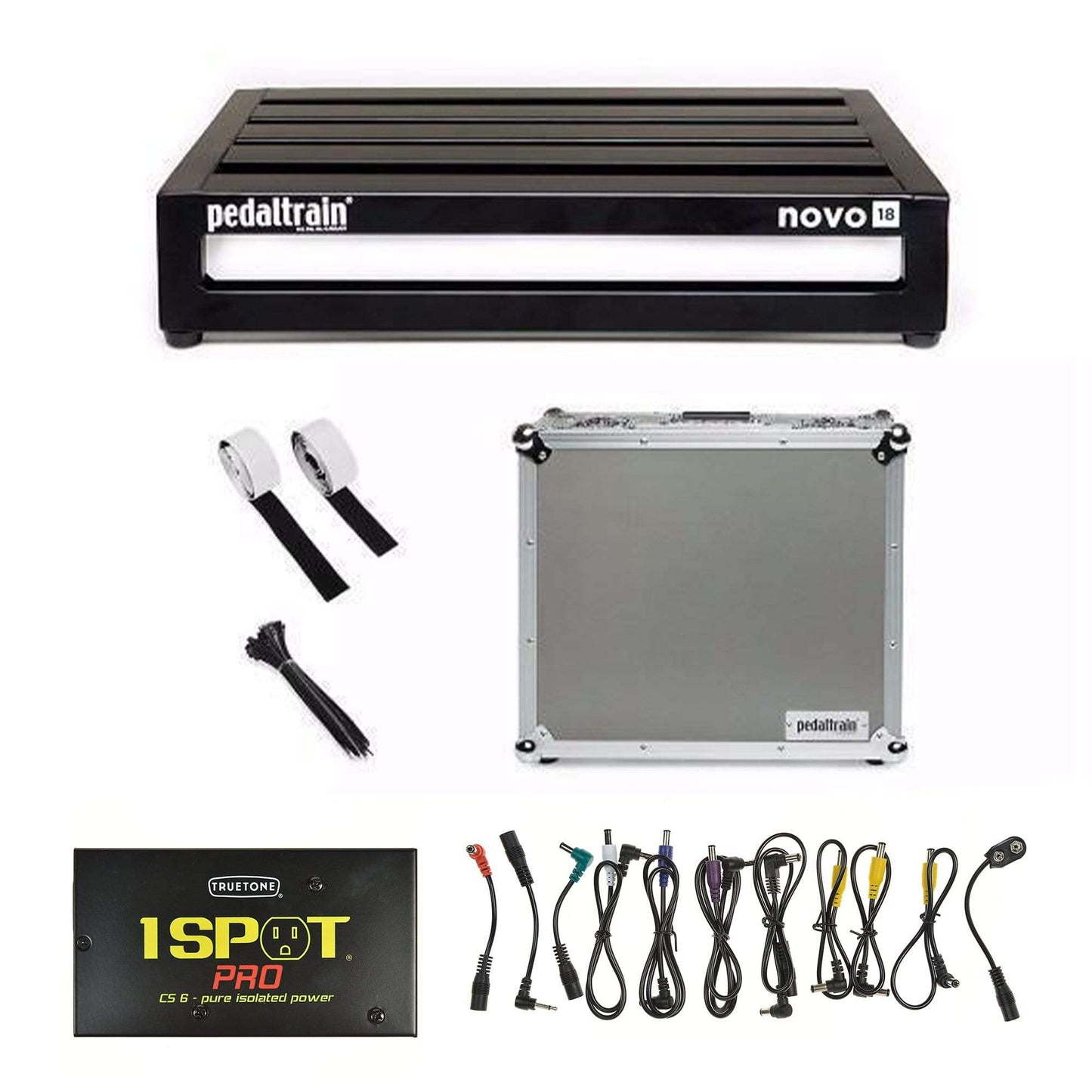 Pedaltrain NOVO 18 Pedalboard 5 Rails 18x14.5 w/Tour Case w/Truetone CS-6 Power Supply Bundle Effects and Pedals / Pedalboards and Power Supplies