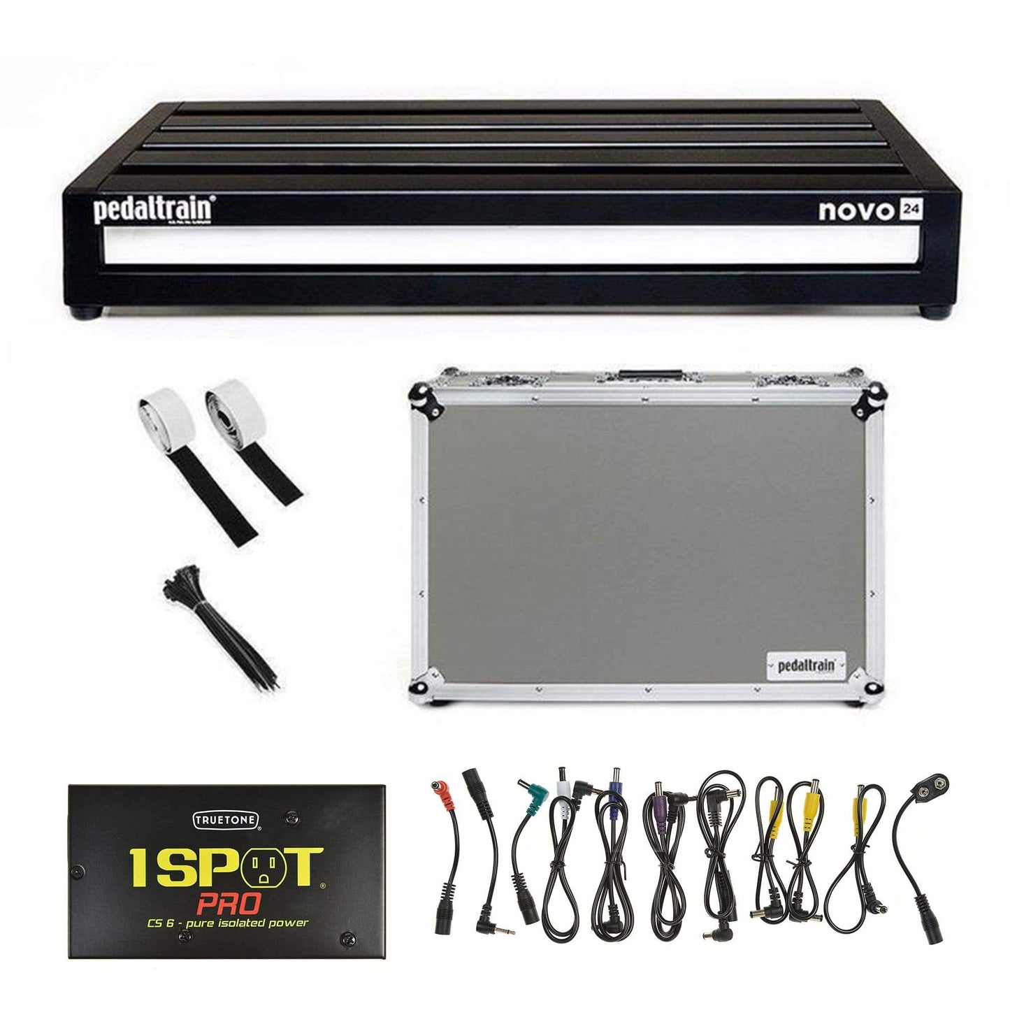 Pedaltrain NOVO 24 Pedalboard 5 Rails 24x14.5 w/Tour Case w/Truetone CS-6 Power Supply Bundle Effects and Pedals / Pedalboards and Power Supplies