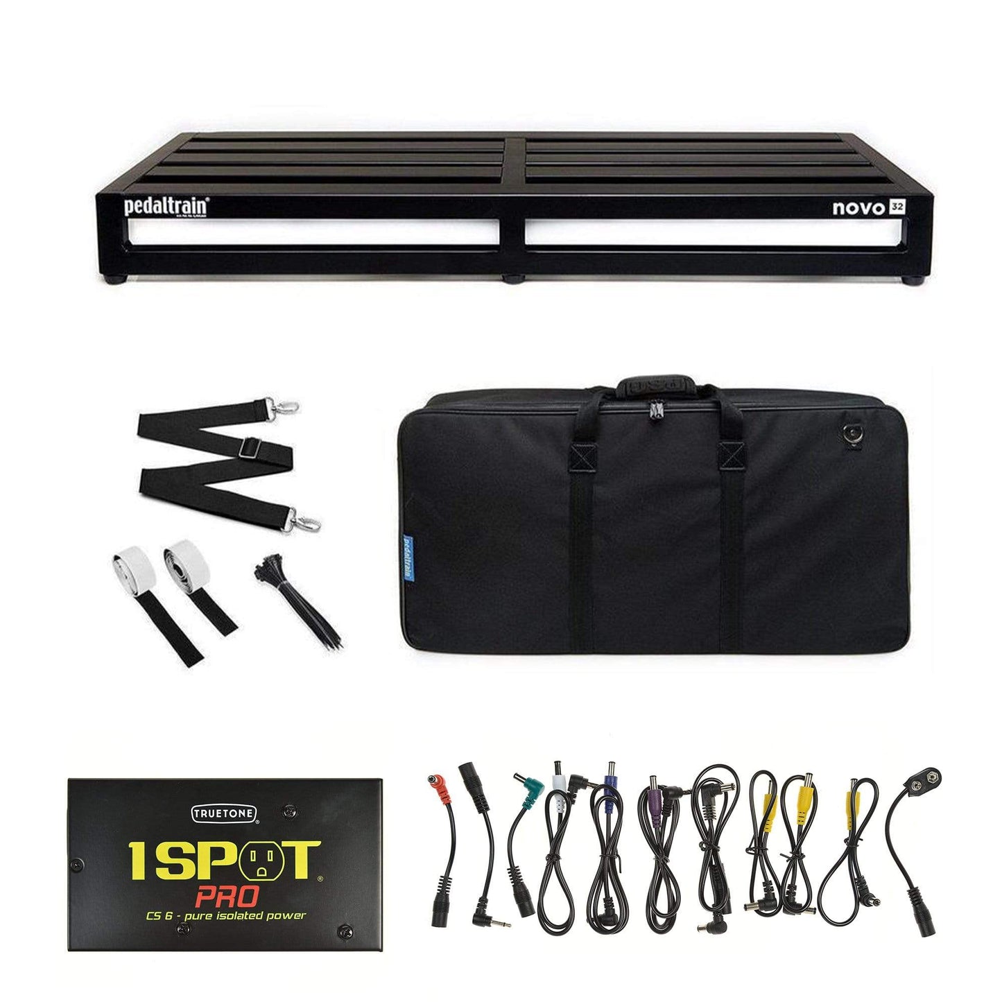 Pedaltrain NOVO 32 Pedalboard 5 Rails 32x14.5 w/Soft Case w/Truetone CS-6 Power Supply Bundle Effects and Pedals / Pedalboards and Power Supplies