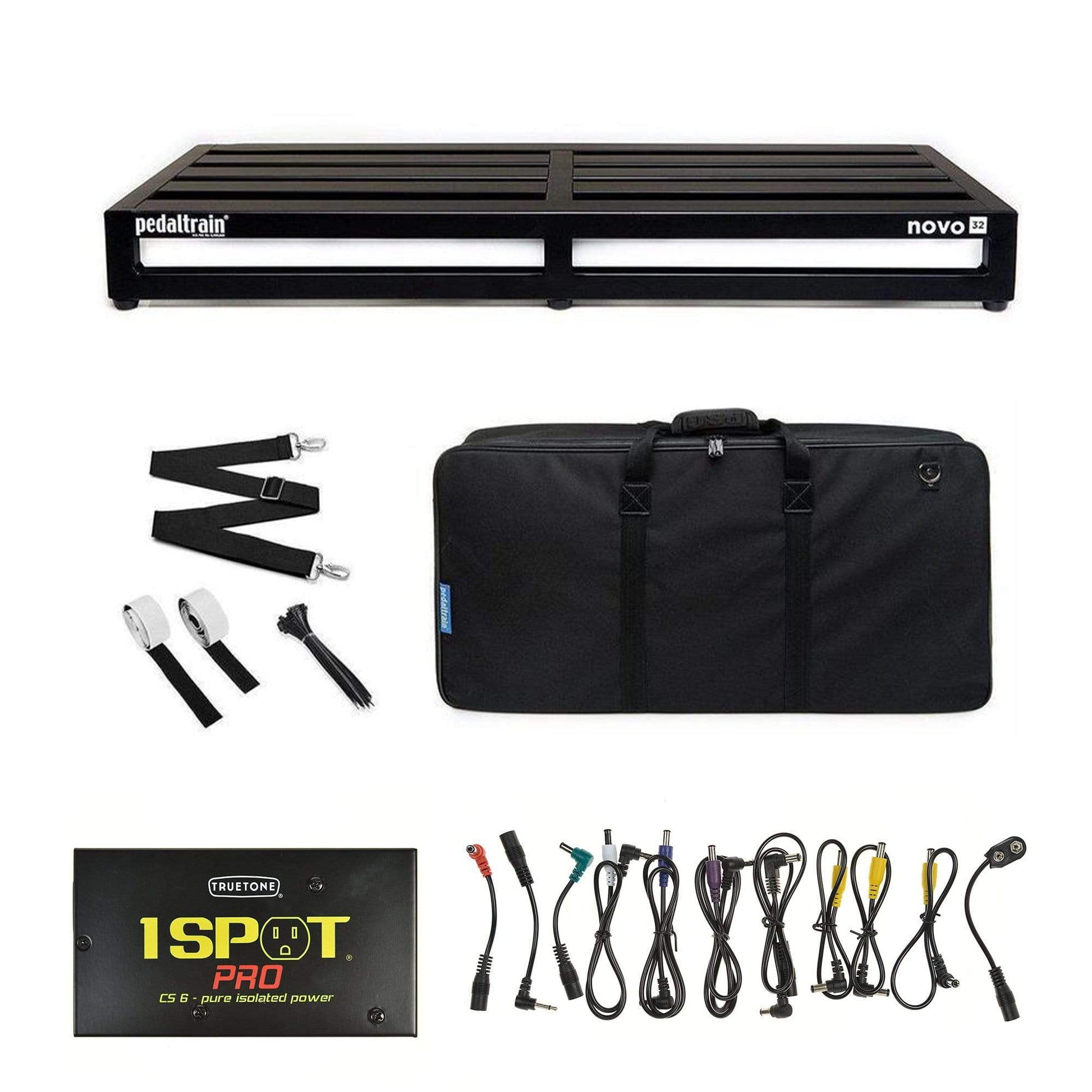 Pedaltrain NOVO 32 Pedalboard 5 Rails 32x14.5 w/Soft Case w/Truetone CS-6 Power Supply Bundle Effects and Pedals / Pedalboards and Power Supplies