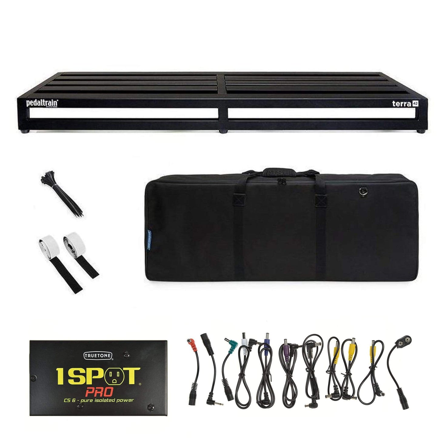 Pedaltrain TERRA Pedalboard 5 Rails 42x14.5 w/Soft Case w/Truetone CS-6 Power Supply Bundle Effects and Pedals / Pedalboards and Power Supplies