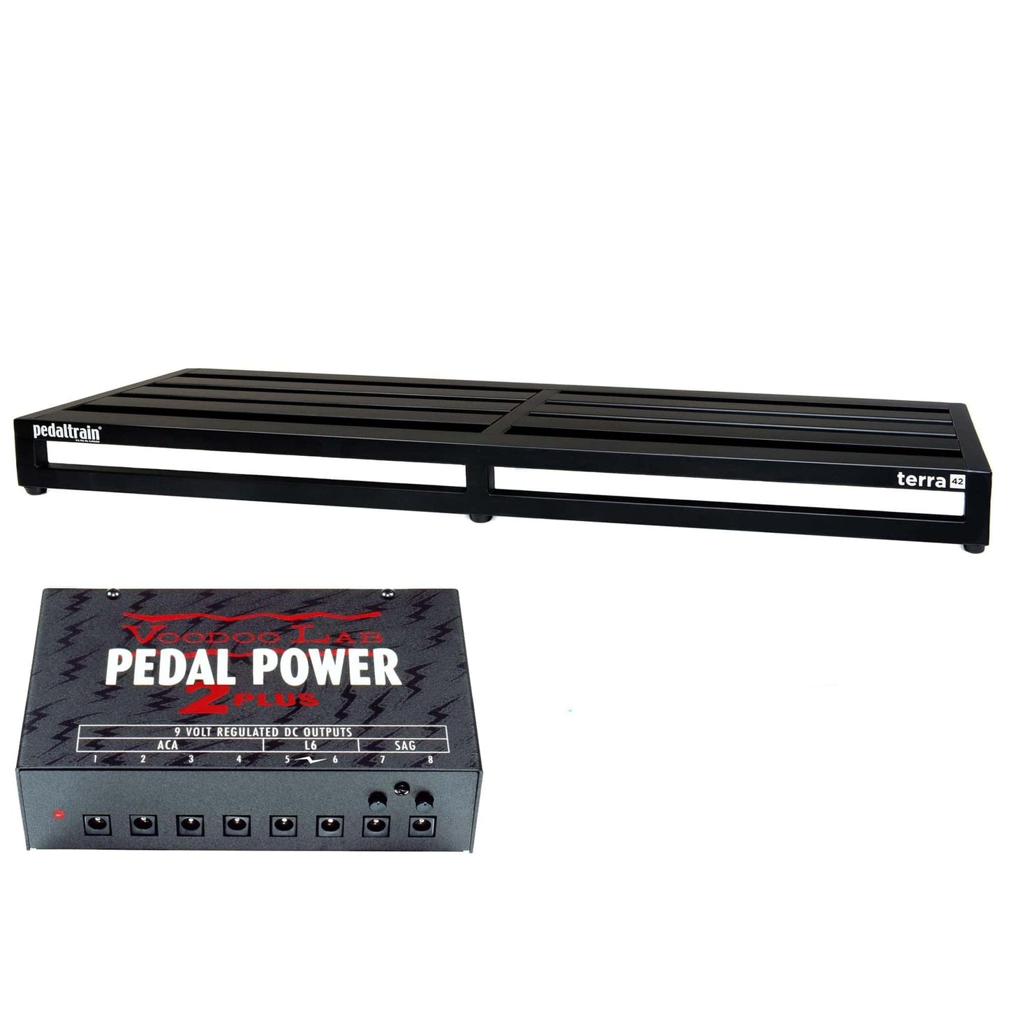 Pedaltrain TERRA Pedalboard 5 w/ Hard Case Bundle w/ Voodoo Lab Pedal Power 2 PLUS Isolated Power Supply Effects and Pedals / Pedalboards and Power Supplies