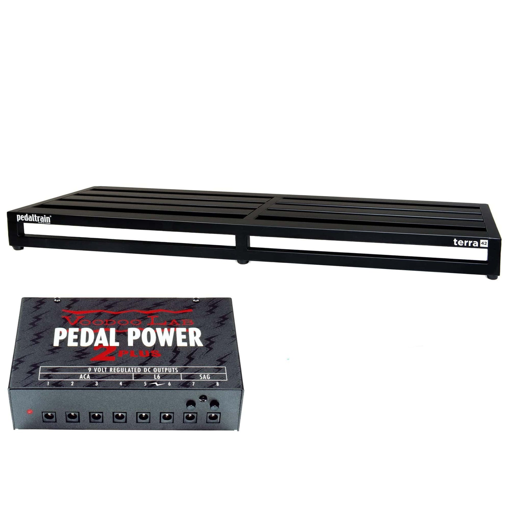Pedaltrain TERRA Pedalboard 5 w/ Hard Case Bundle w/ Voodoo Lab Pedal Power 2 PLUS Isolated Power Supply Effects and Pedals / Pedalboards and Power Supplies