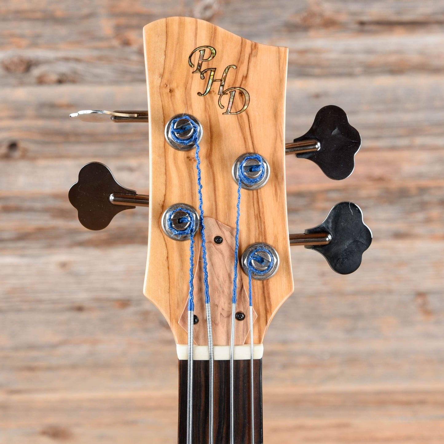 PHD Custom Olive Wood 4-String 32" Scale Bass Natural 2018 Bass Guitars / Short Scale